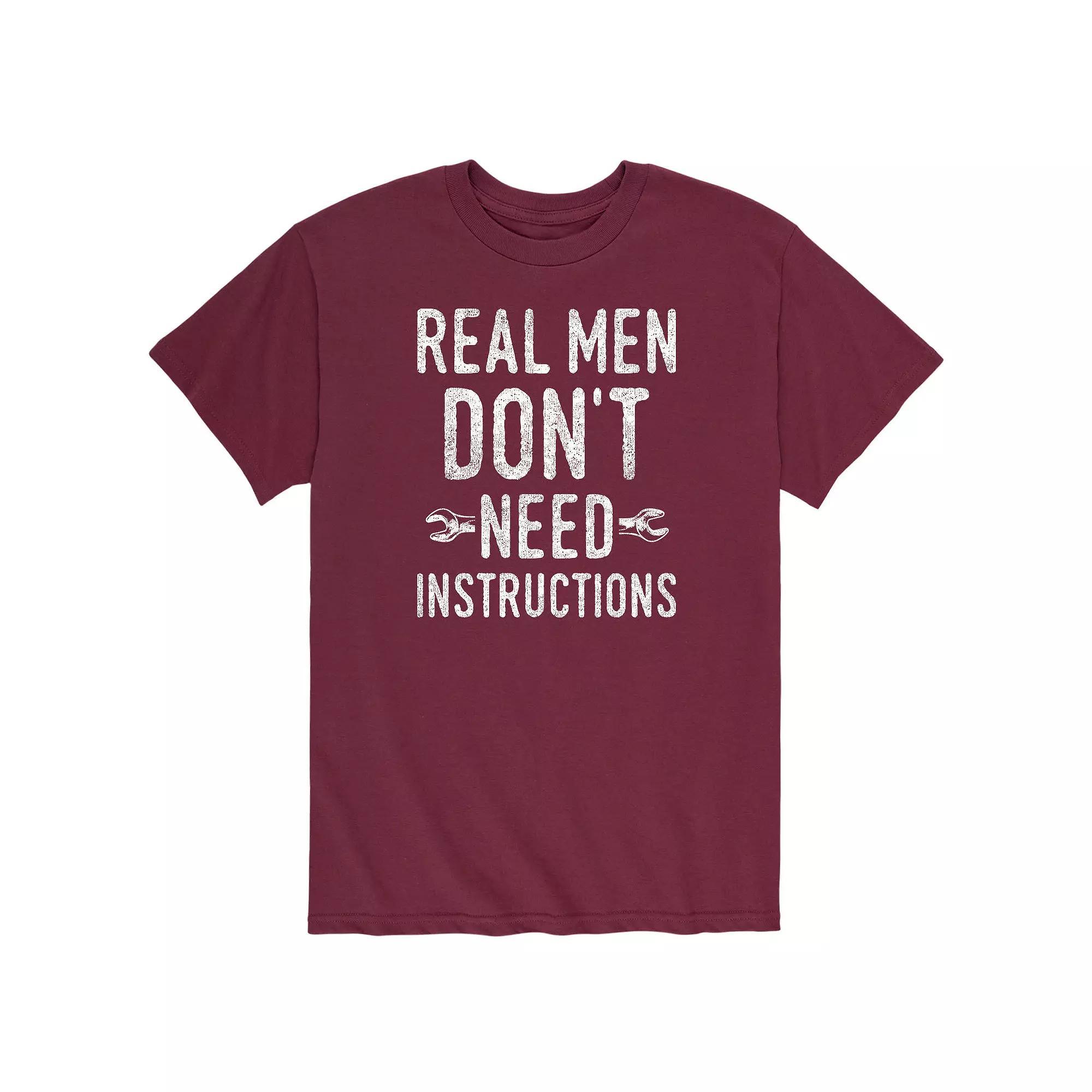 Mens Dont Need Instructions Tee Red Product Image