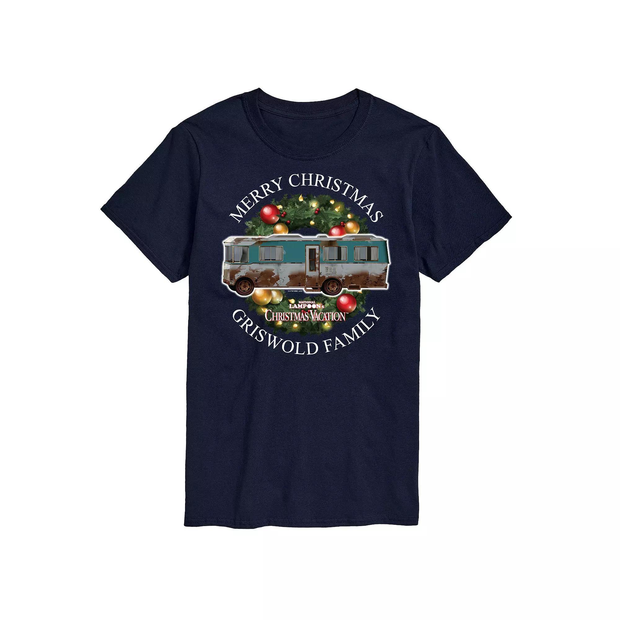 Big & Tall National Lampoons Christmas Vacation Merry Christmas Graphic Tee, Mens Blue Product Image