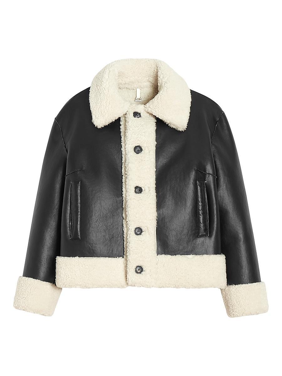 Womens Charlie Vegan-Leather Reversible Coat Product Image