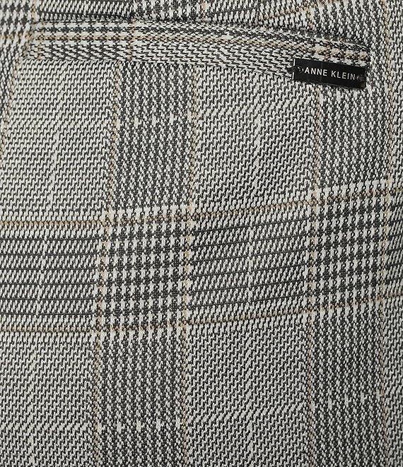 Anne Klein Plaid Mid Waist Straight Leg Pull-On Pants Product Image