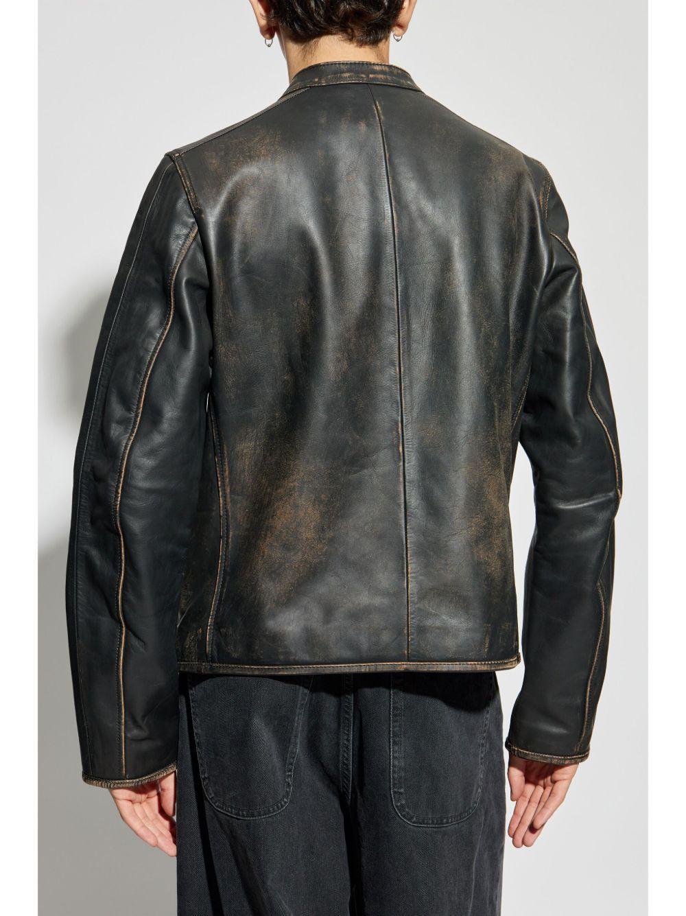 logo-embossed leather jacket Product Image
