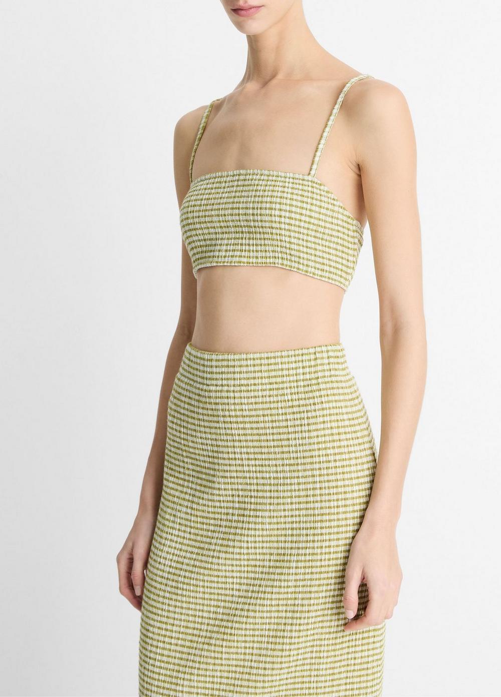 Womens Checked Smocked Shrunken Camisole, Herbaria Combo, Size S Vince Product Image