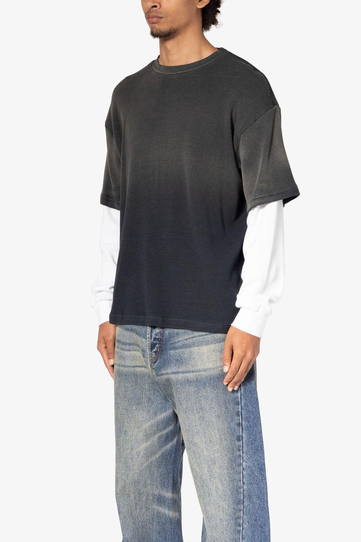 Sprayed Thermal L/S Tee - Black/White Product Image