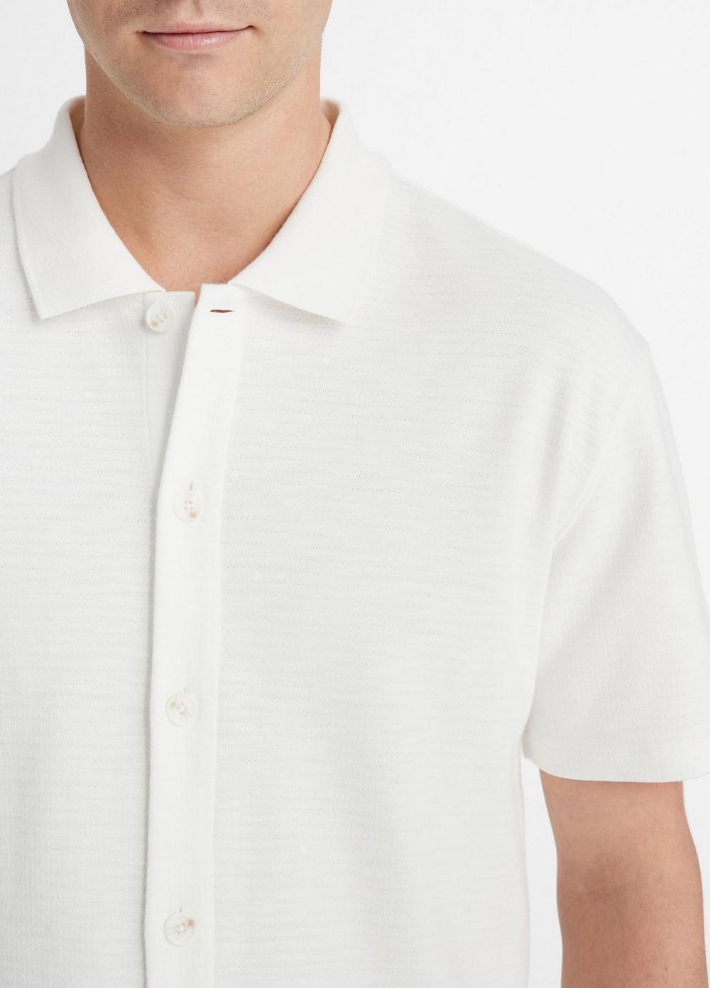 Mens Variegated Jacquard Short-Sleeve Button-Front Shirt, Hillside Blue, Size XXL Vince Product Image