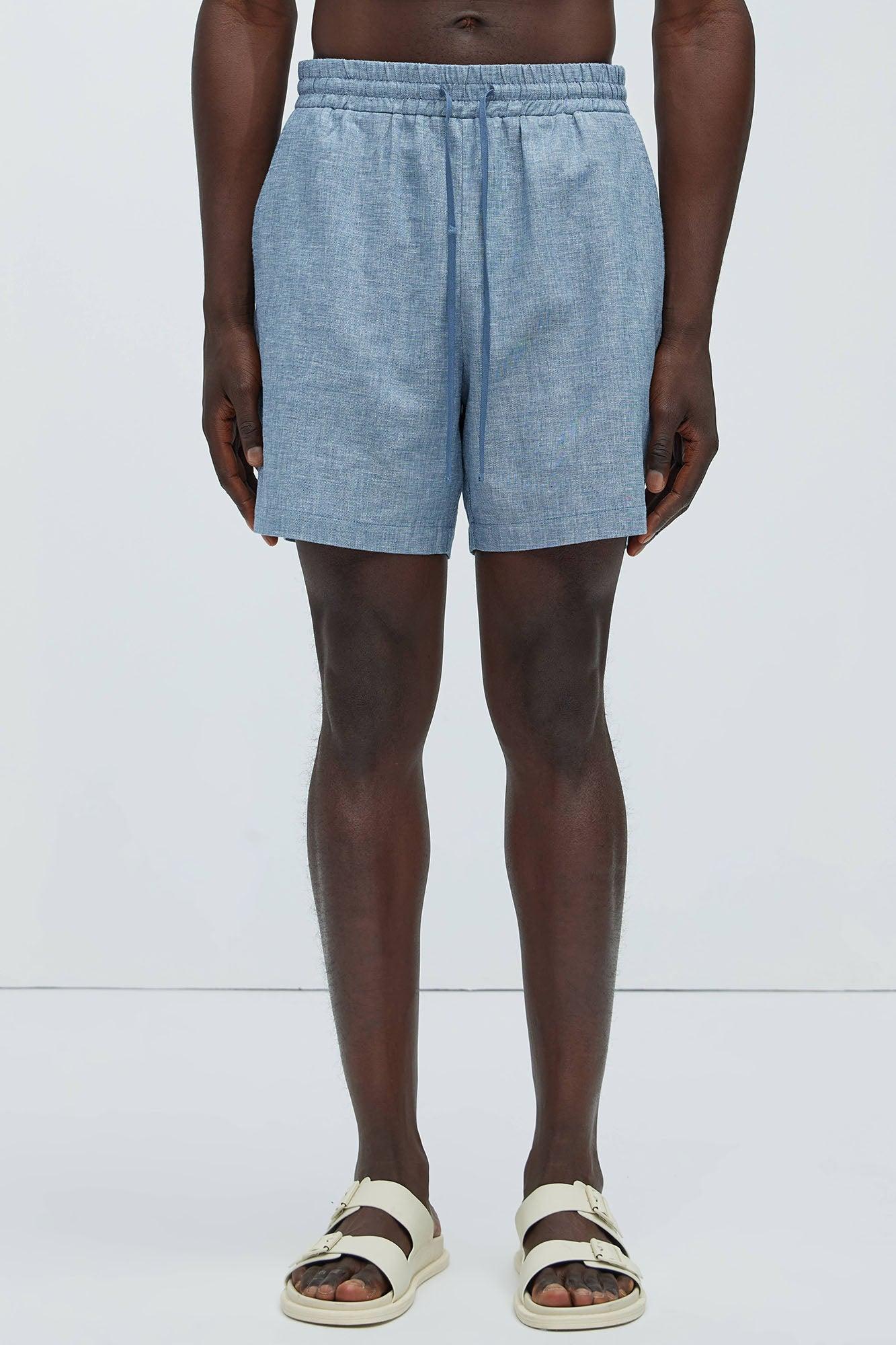 Bahamas Linen Shorts - Blue Product Image