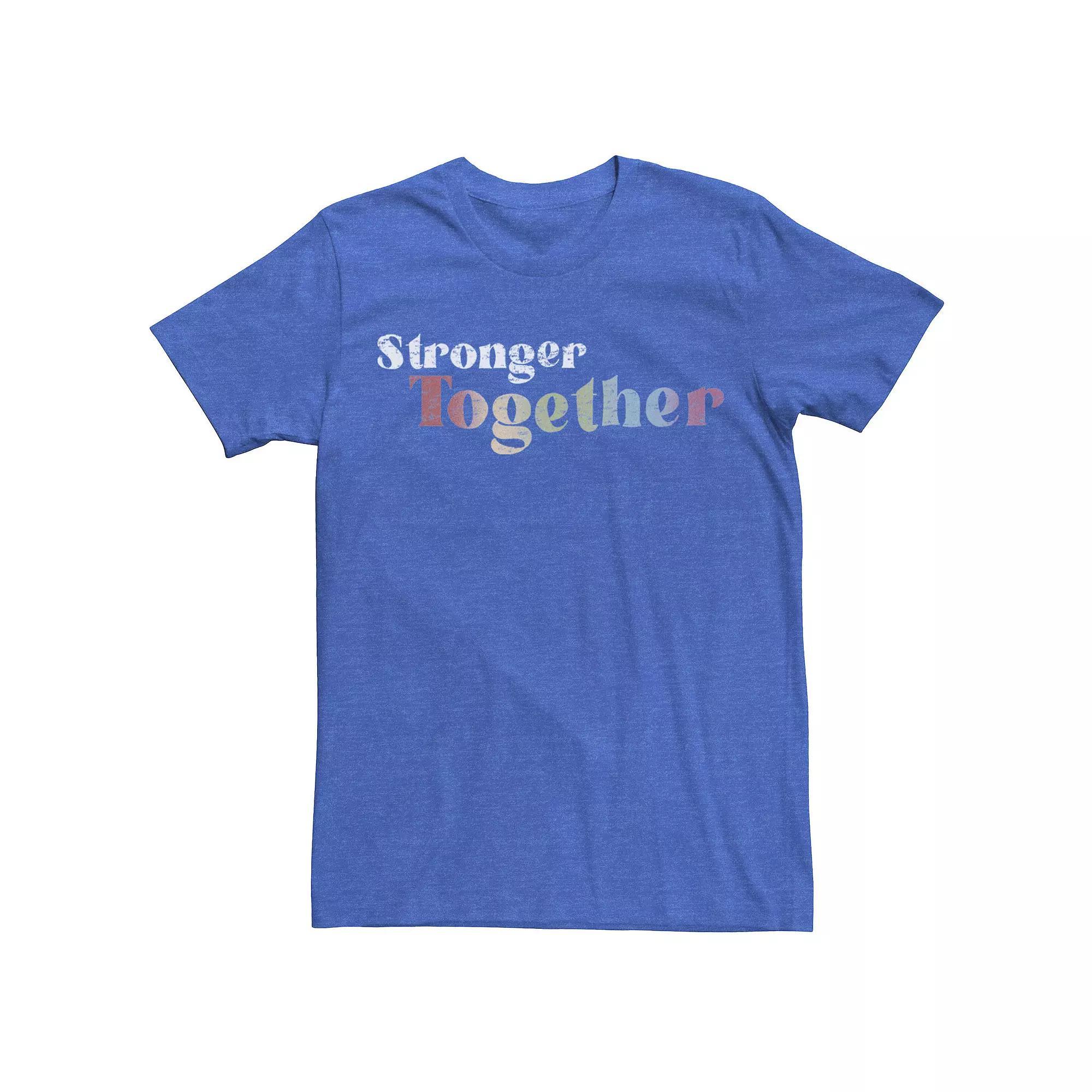 Men's Stronger Together Text Tee, Size: Large, Royal Grey Product Image