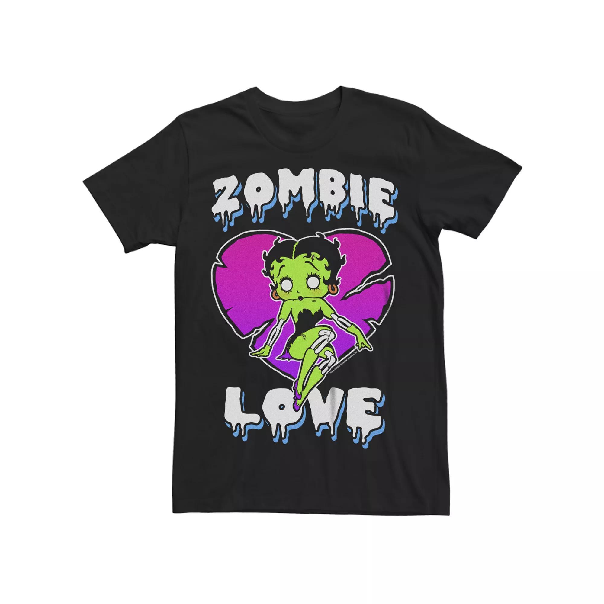 Big & Tall Betty Boop Zombie Love Fluorescent Colors Graphic Tee, Men's, Size: 4XL Tall, Black Product Image