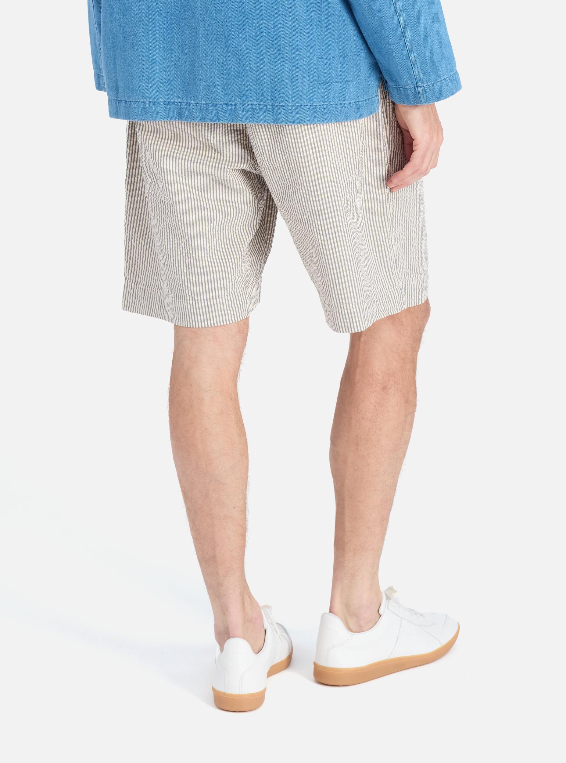 Grey Derby Stripe Pleated Track Short Product Image