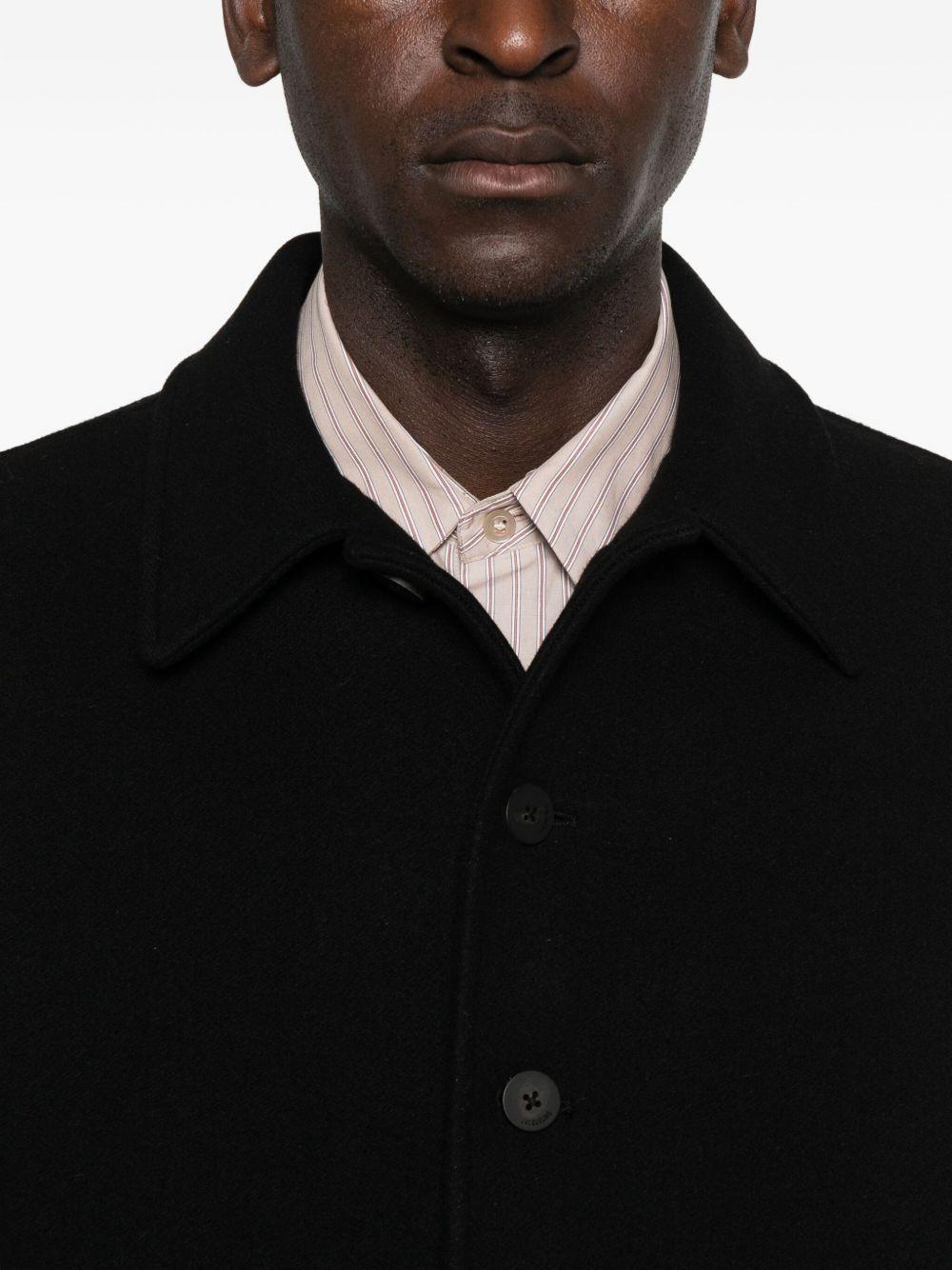 button-fastening ribbed-hem jacket Product Image
