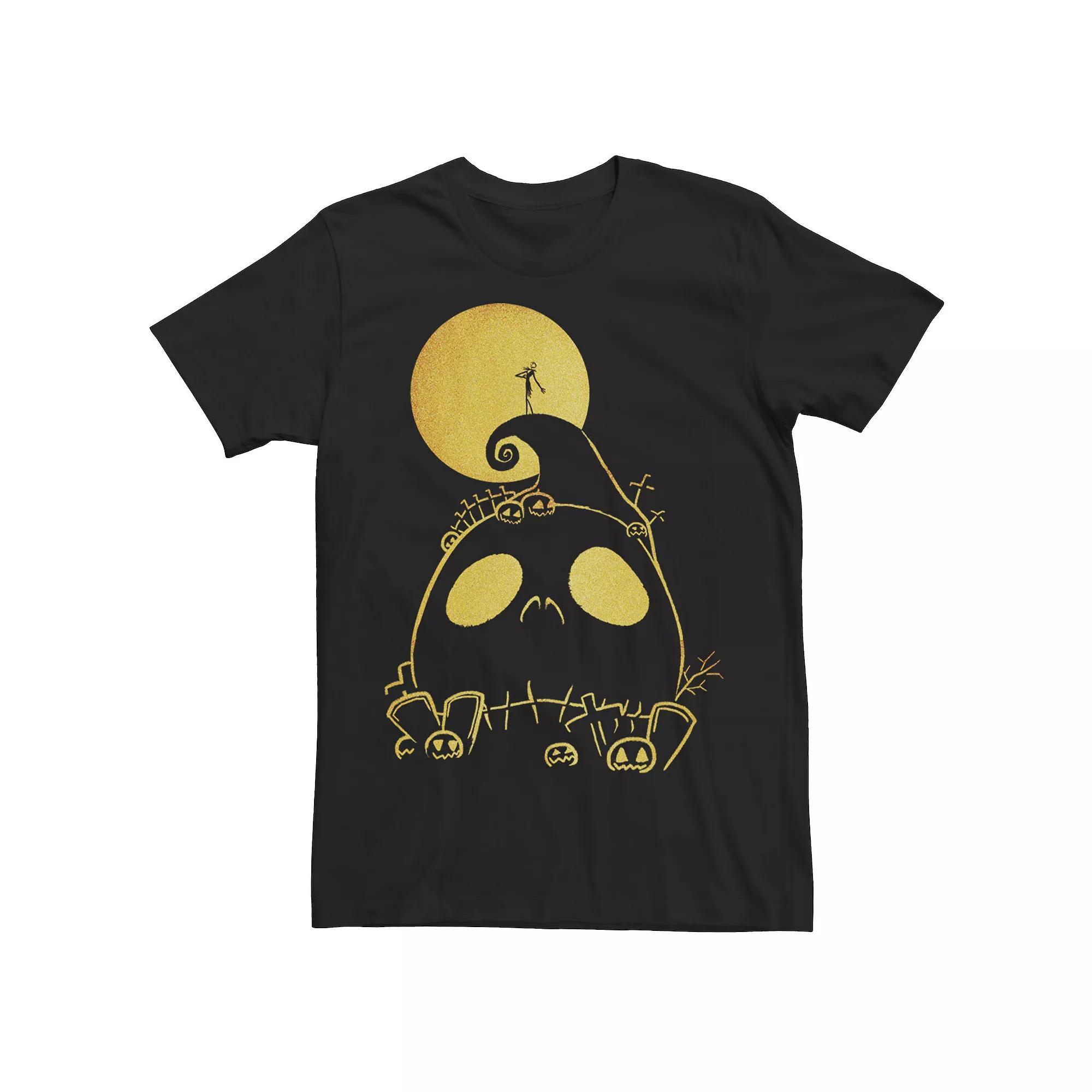 Disney's The Nightmare Before Christmas Jack Cemetery Line Art Men's Tee, Size: Large, Black Product Image