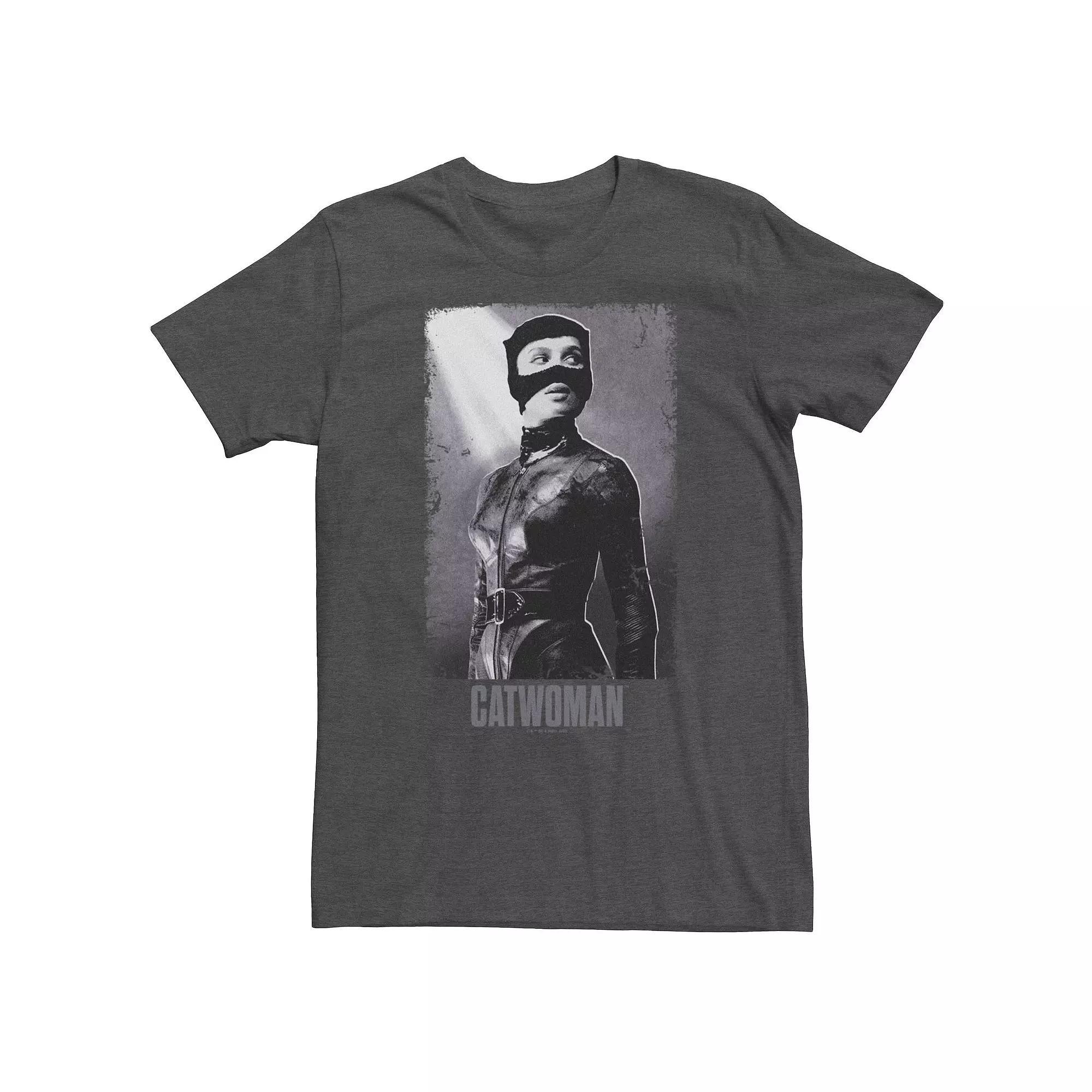 Big & Tall DC Batman Distressed Catwomen Tee, Men's, Size: 3XL Tall, Black Product Image