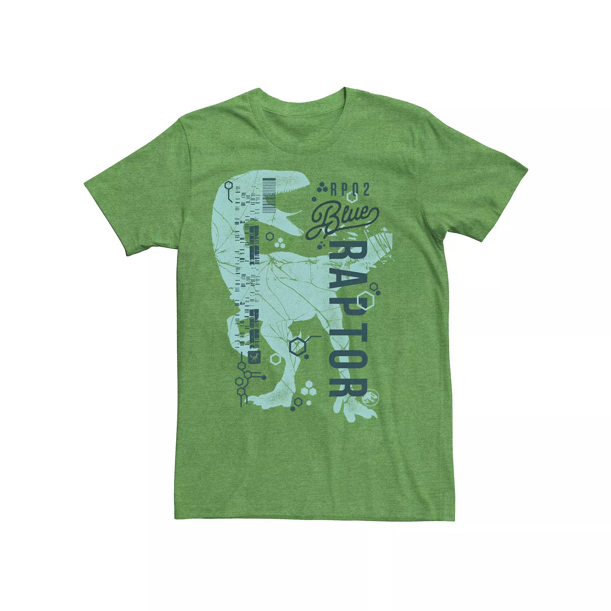 Men's Jurassic World Two Blue Raptor DNA Code Silhouette Tee, Size: 3XL, Royal Product Image