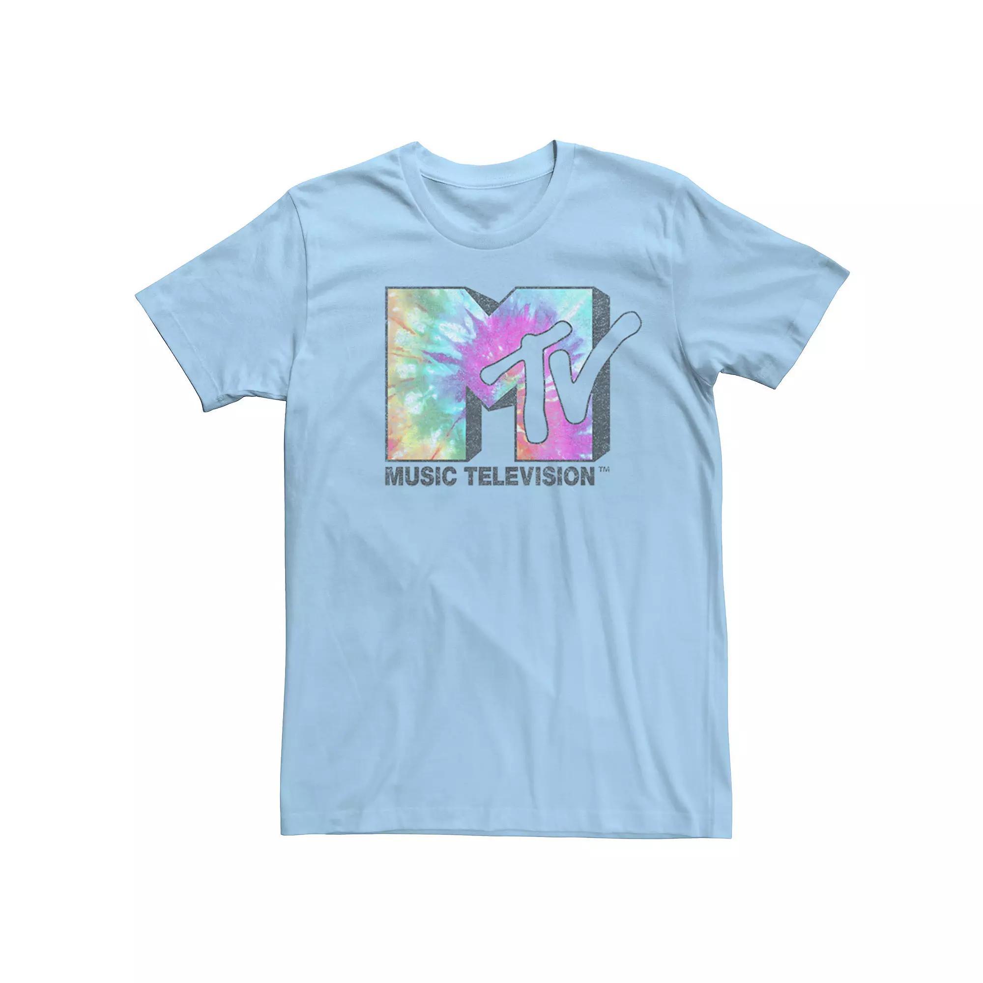 Mens MTV Vintage Tie Dye Logo Tee Athletic Grey Product Image