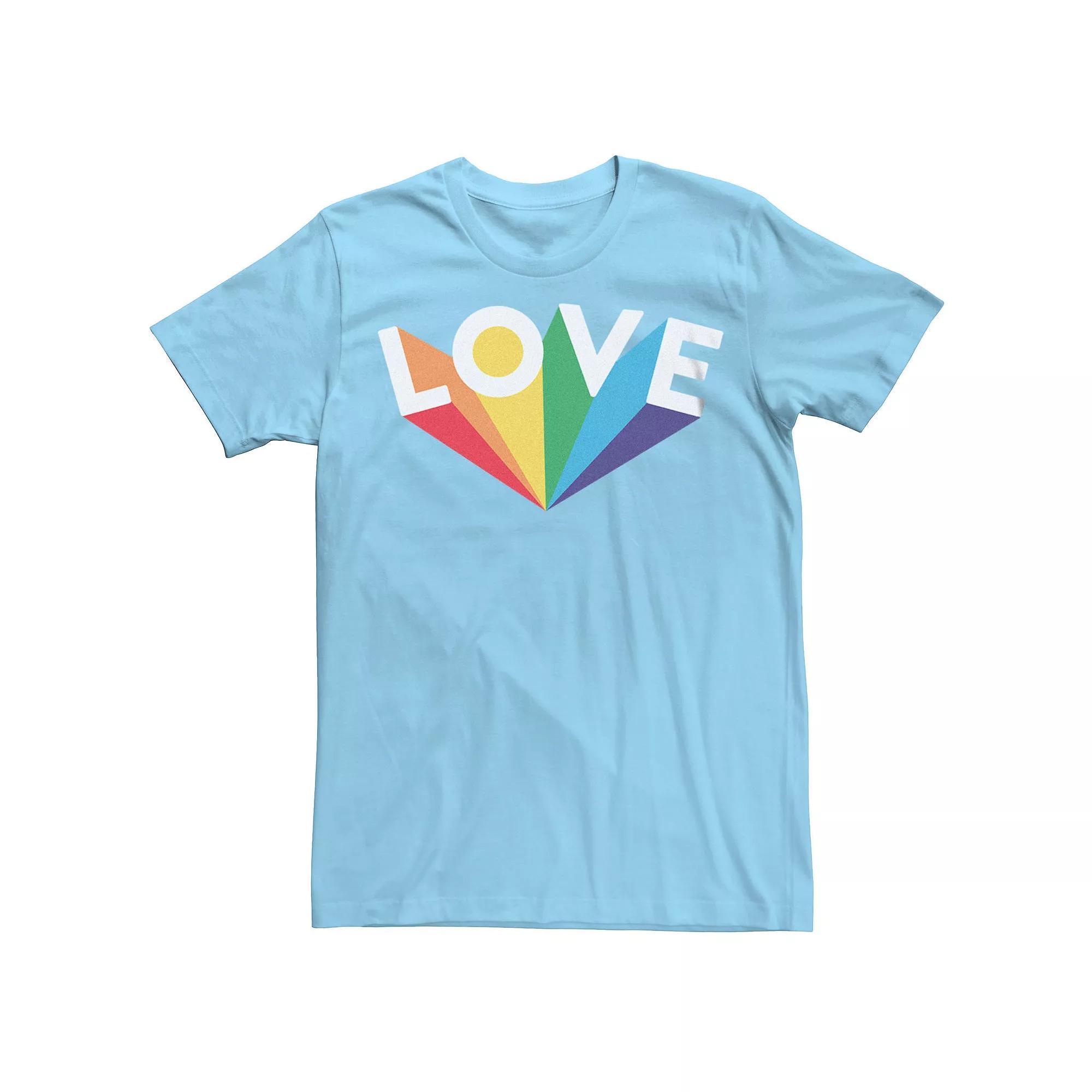 Men's Pride Love Projection Graphic Tee, Size: Medium, Light Blue Product Image