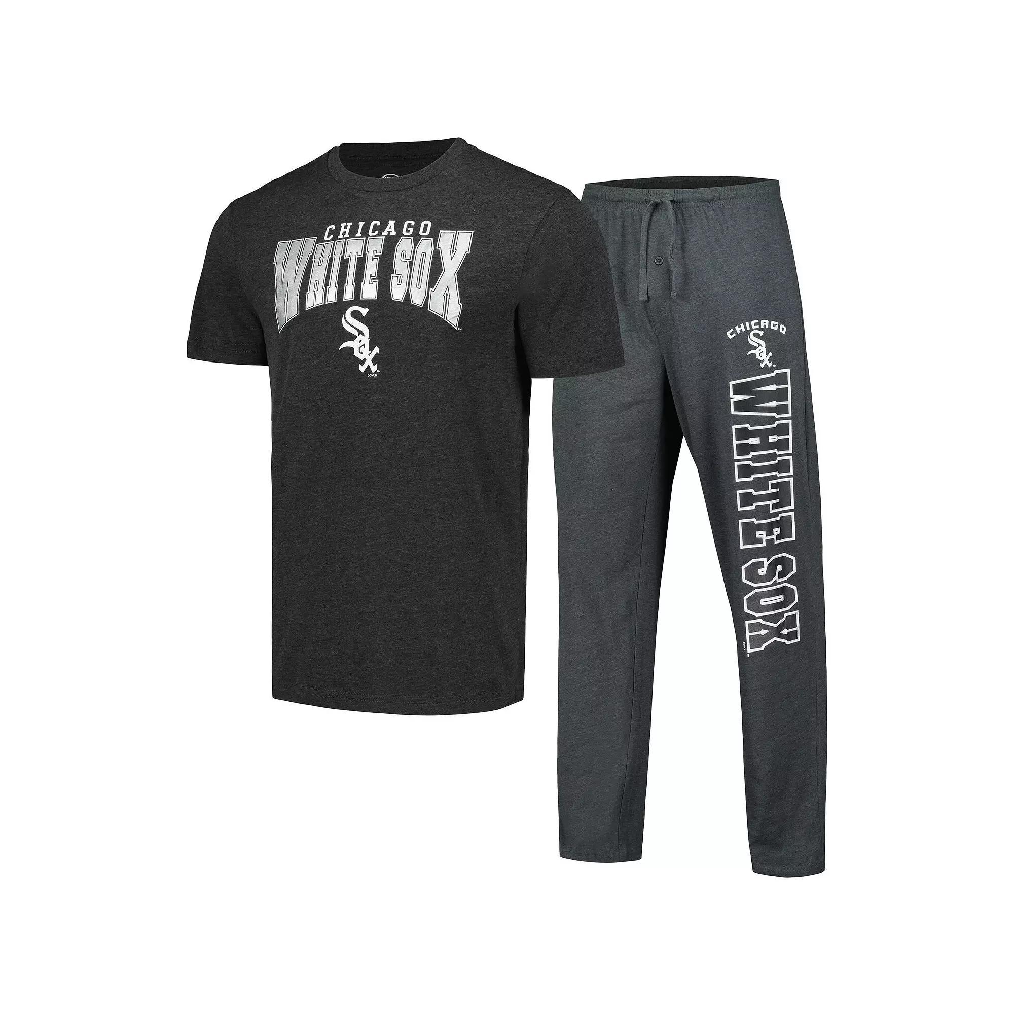 Men's Concepts Sport Charcoal/Black Chicago White Sox Meter T-Shirt & Pants Sleep Set, Size: XL Product Image