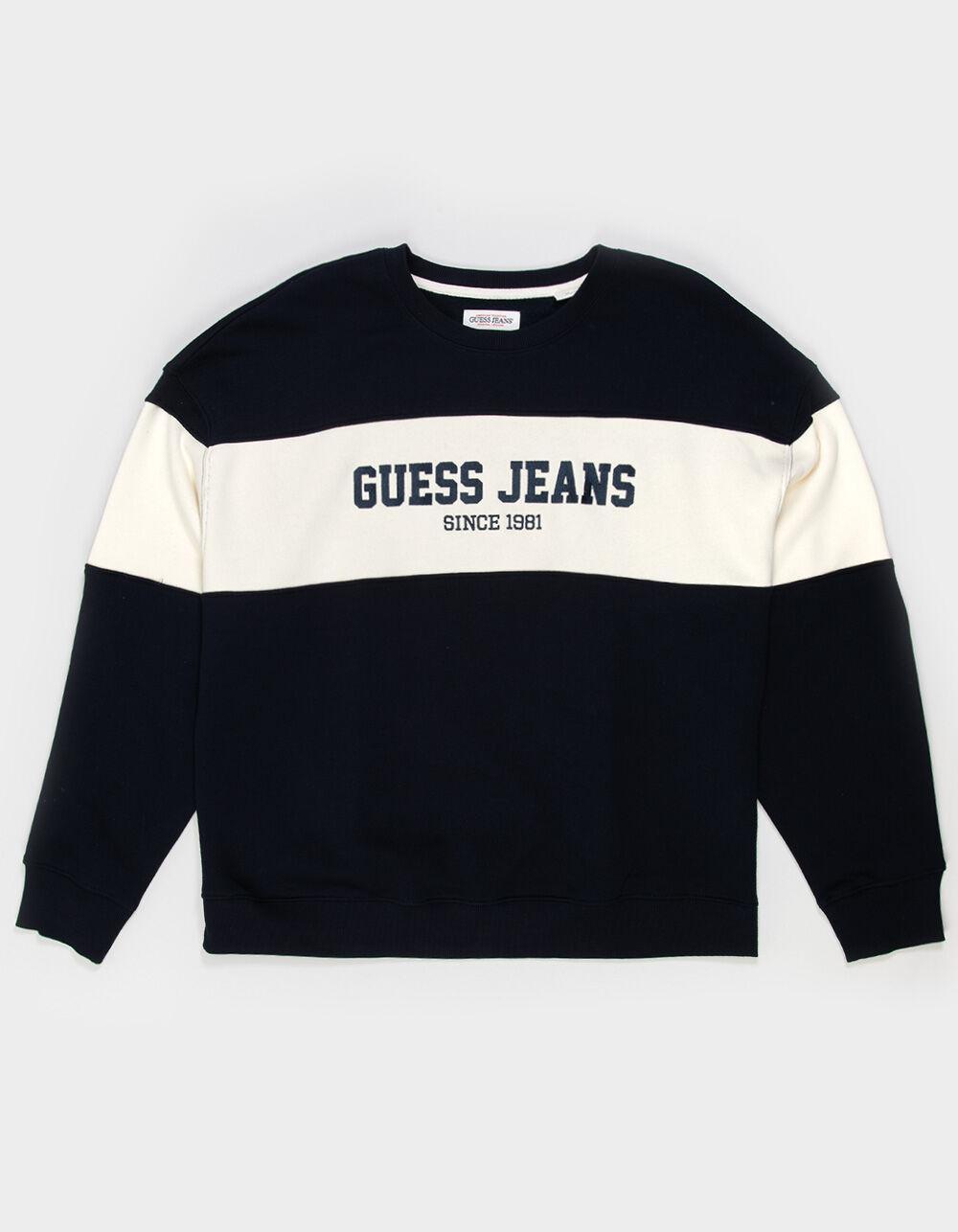 GUESS JEANS Stripe Mens Crewneck Sweatshirt Product Image