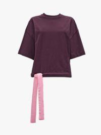 SATIN CROPPED T-SHIRT in purple | JW Anderson US  Product Image