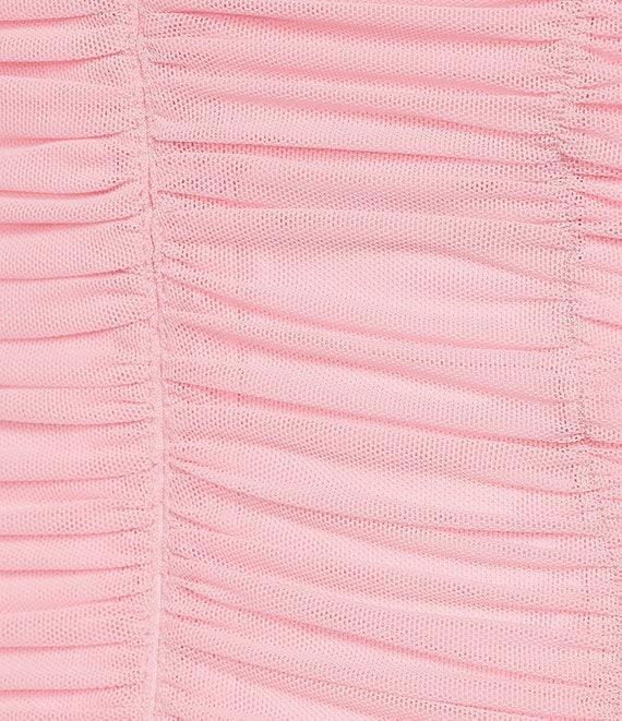 Lulus Mesh Sweetheart Neckline Ruched Mini Dress Product Image