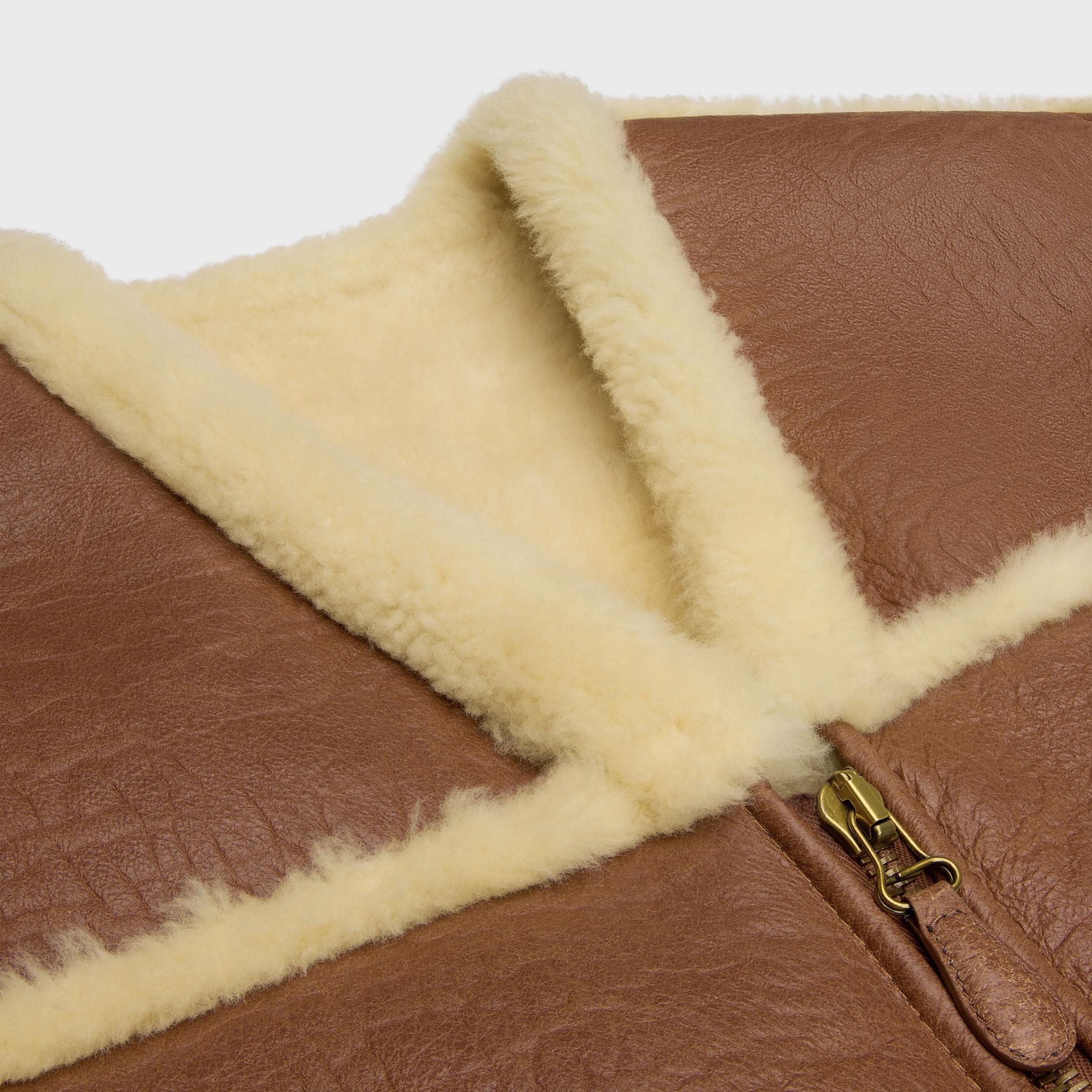 vintage-finish vest in shearling Product Image