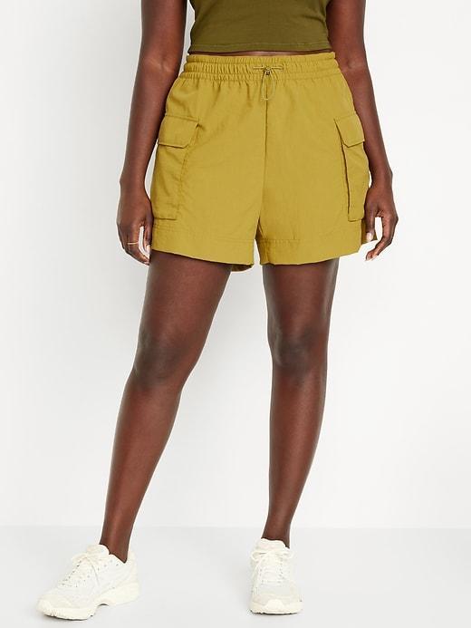 High-Waisted Cargo Utility Shorts -- 5-inch inseam Product Image