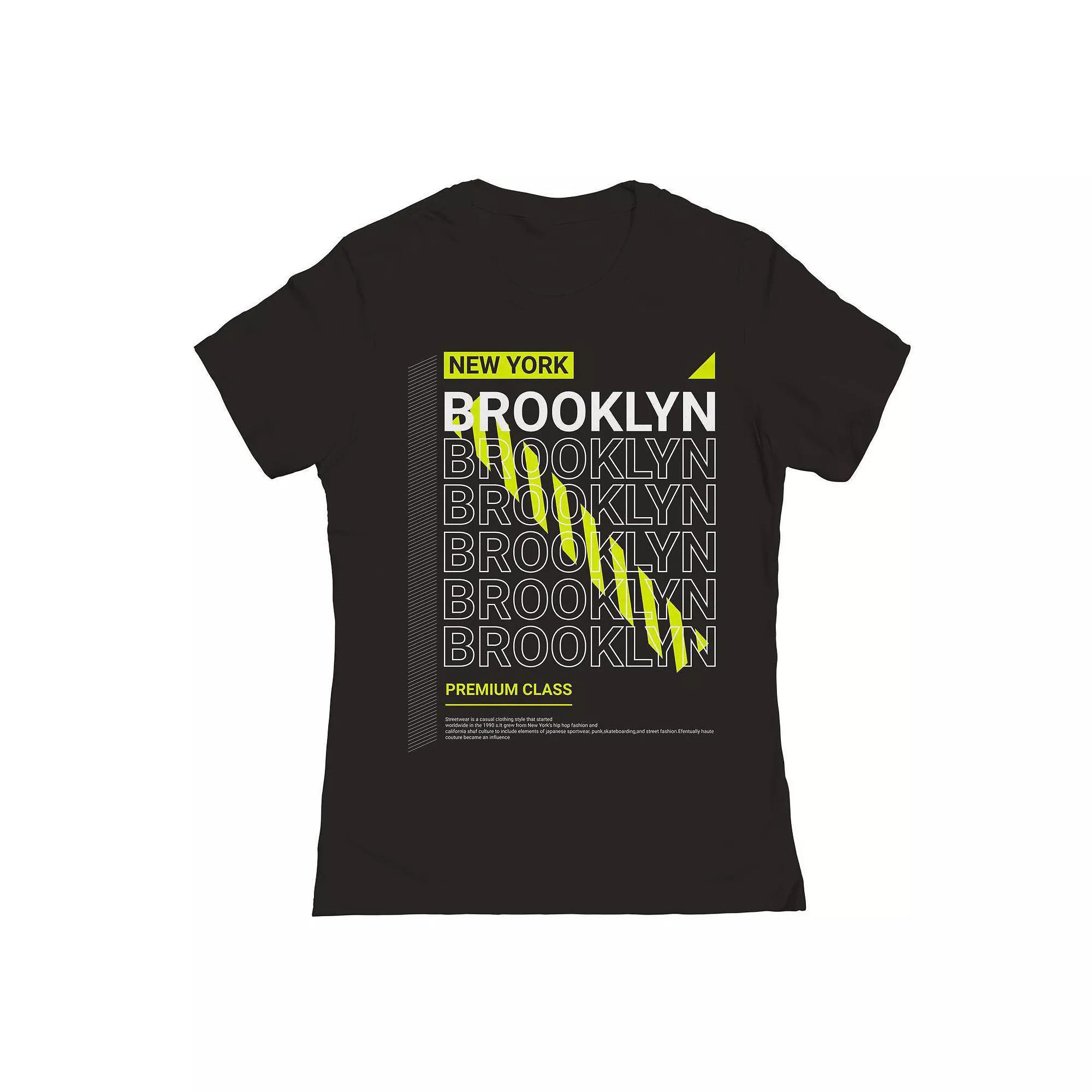 Junior's New York Brooklyn Repeat Graphic Tee, Women's, Size: XL, Black Product Image
