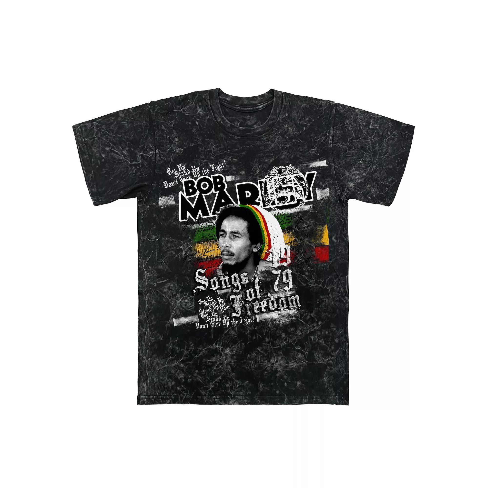 Men's Bob Marley Freedom Graphic Tee, Size: Small, Black Mineral Wash Product Image