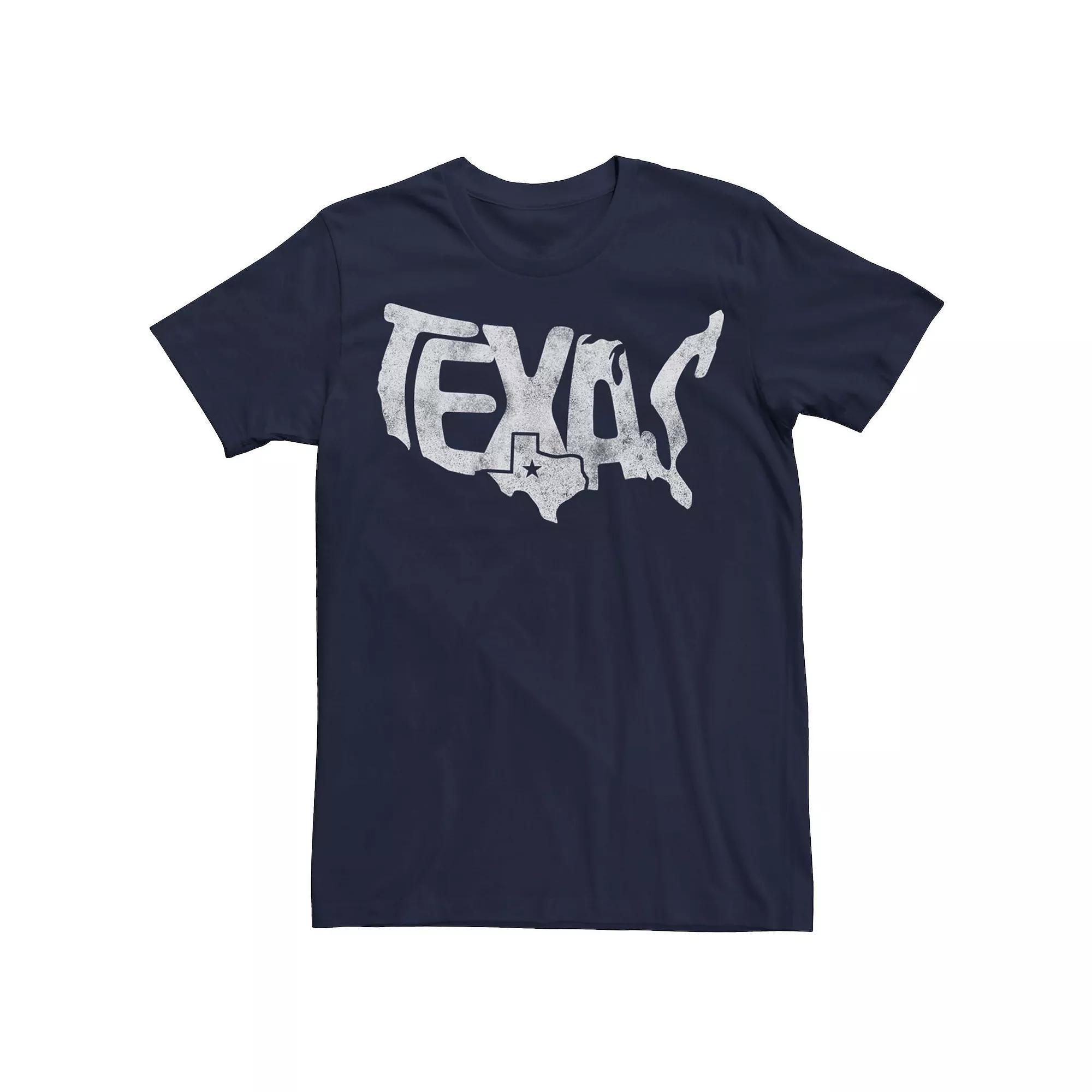 Men's Texas Lonestar Map Destination Text Tee, Size: 3XL, Blue Product Image