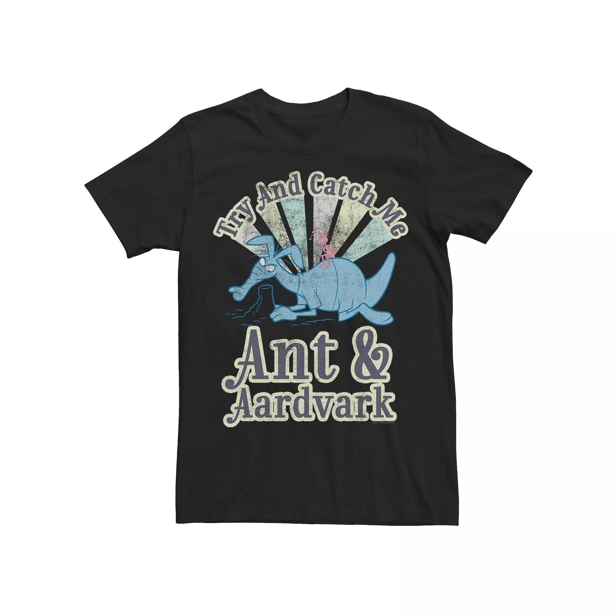 Men's Pink Panther Ant And Aardvark Try And Catch Me Graphic Tee, Size: Large, Athletic Grey Product Image