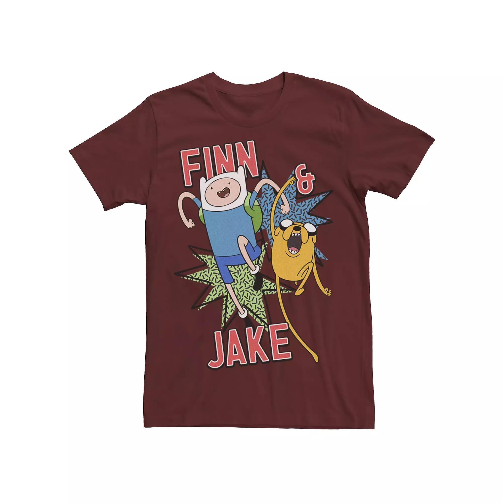 Men's Cartoon Network Adventure Time Finn & Jake Kapows Tee, Size: Small, Red Product Image