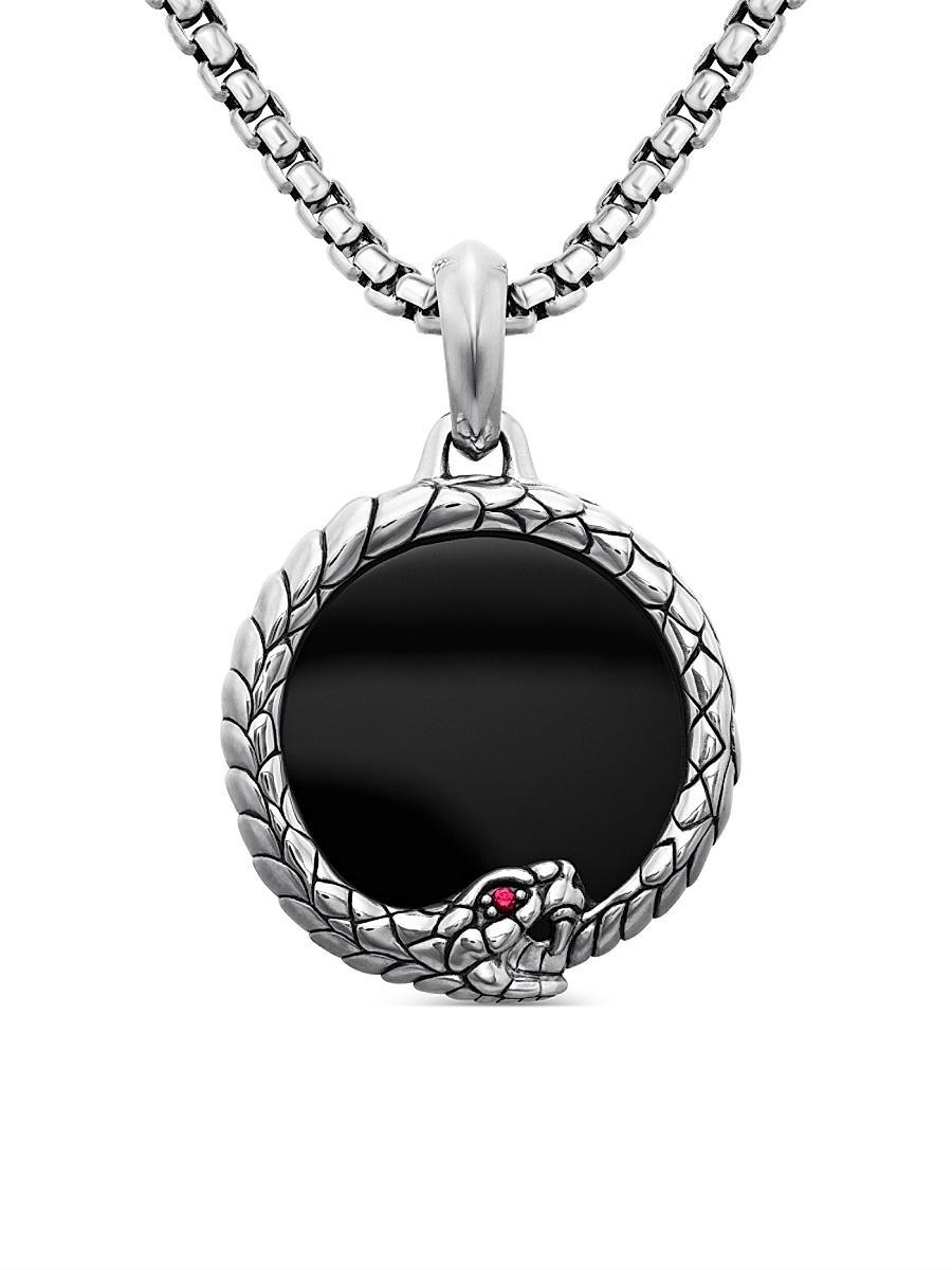 Mens Sterling Silver Ouroboros Amulet Product Image