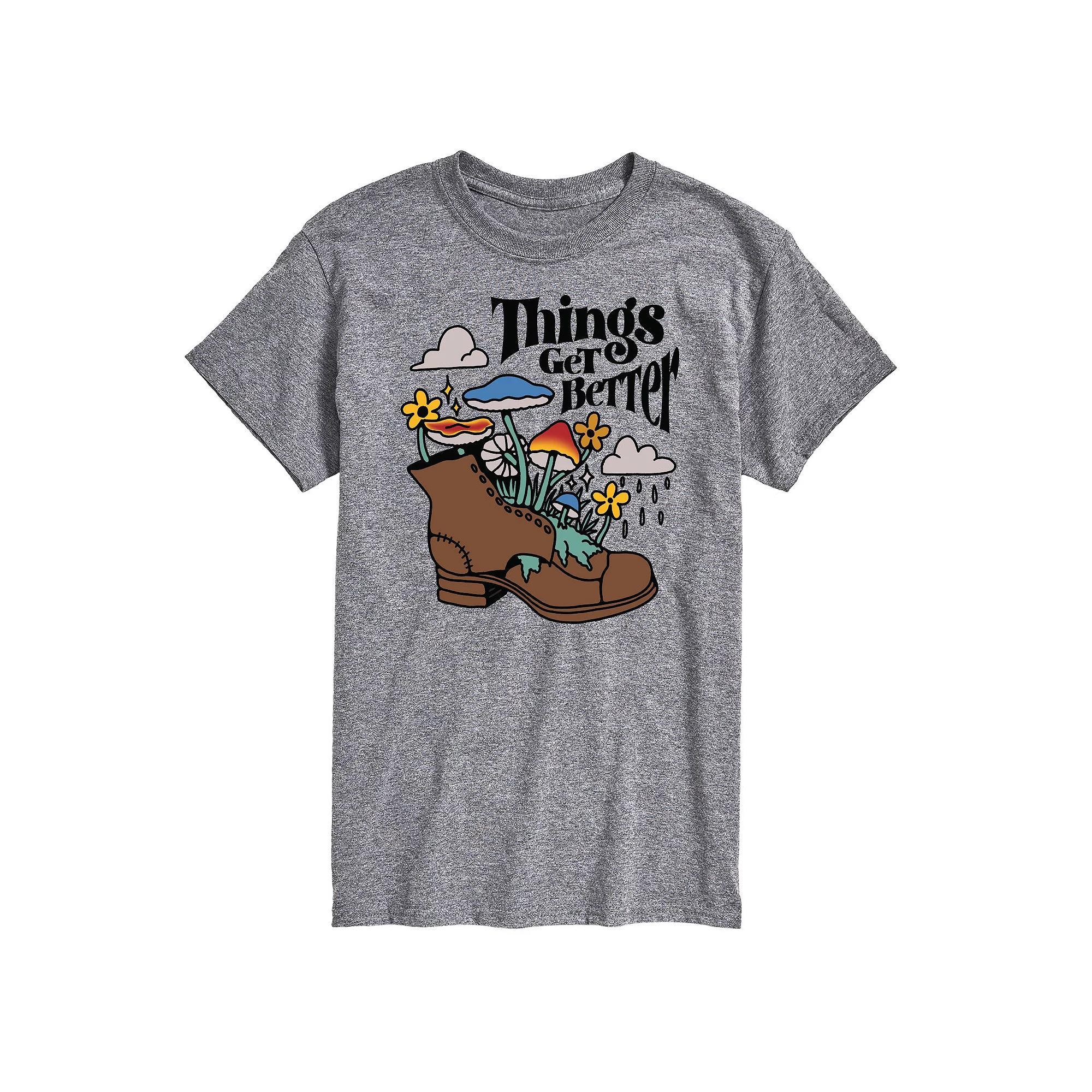 Big & Tall Things Get Better Tee, Mens Product Image