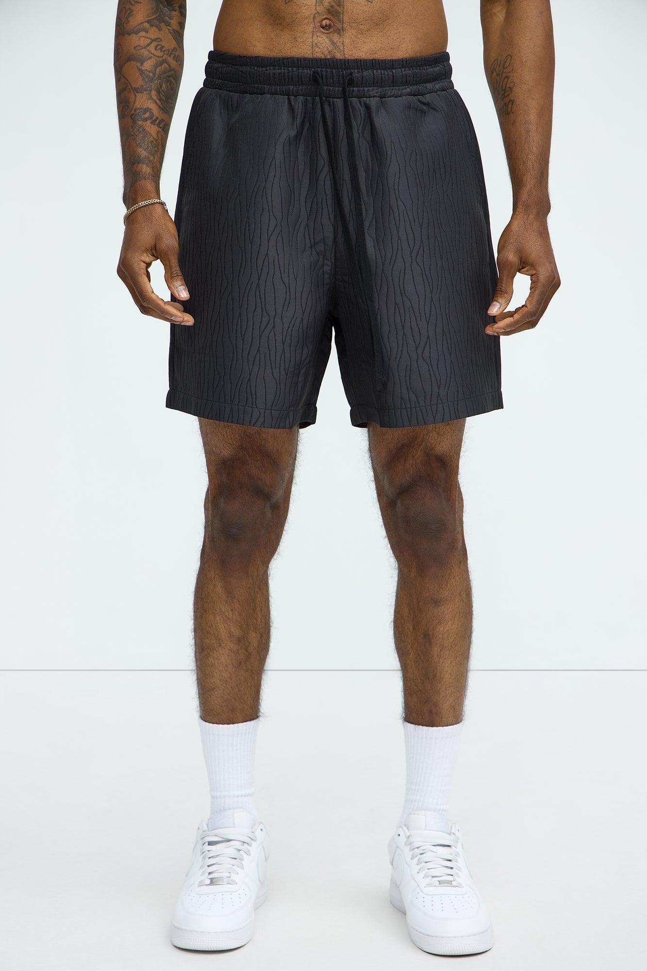 Tonal Tracks Jacquard Shorts - Black Product Image