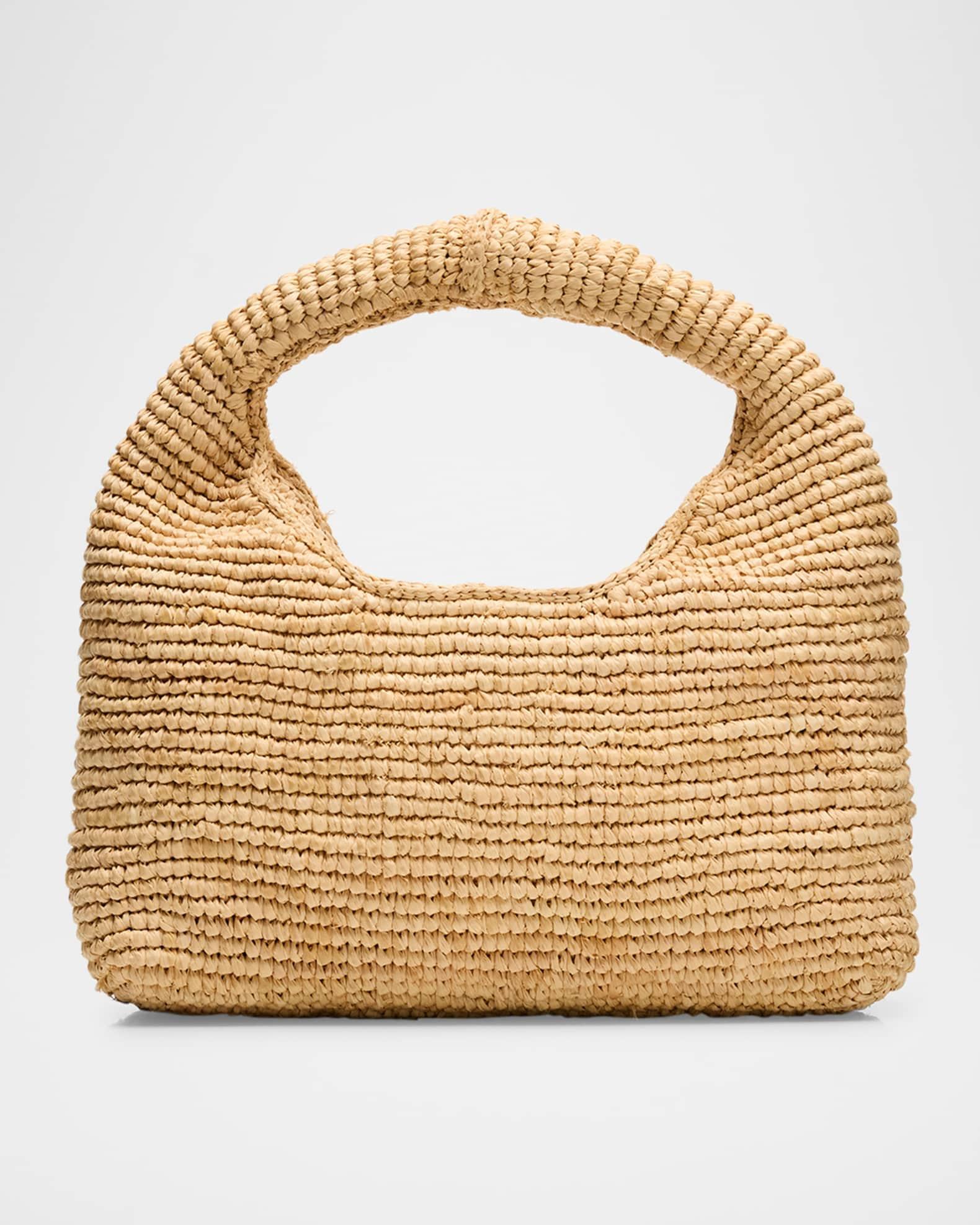 Half Moon Raffia Top-Handle Bag Product Image