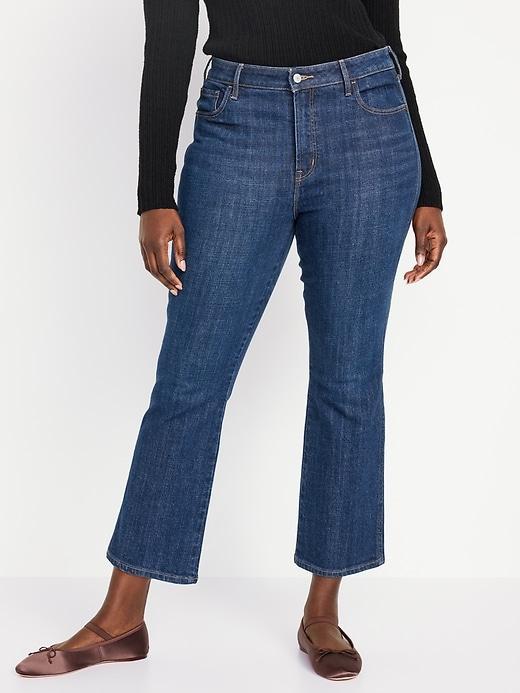 High-Waisted Vintage Crop Flare Jeans Product Image