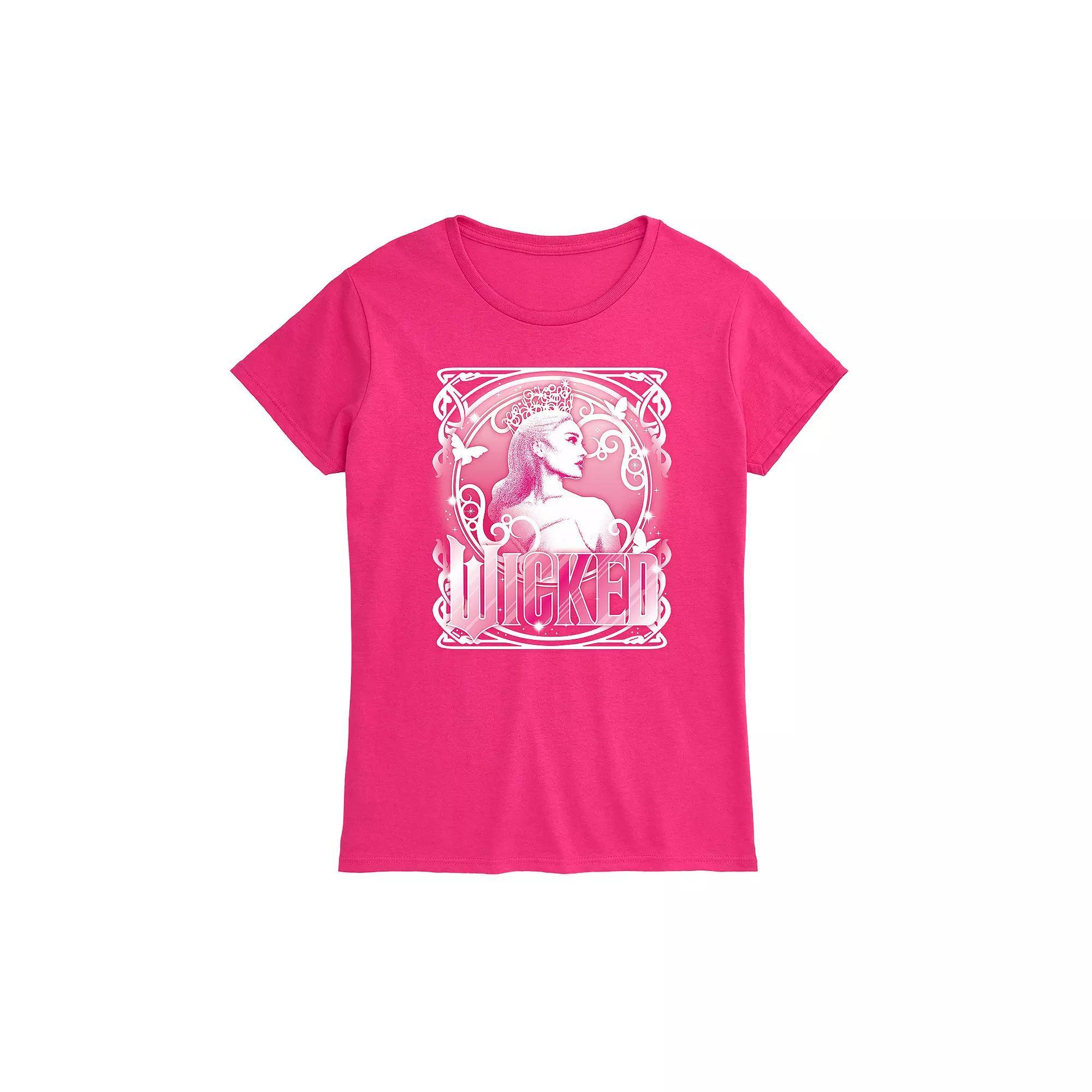 Womens Wicked Glinda Portrait Graphic Tee Pink Product Image