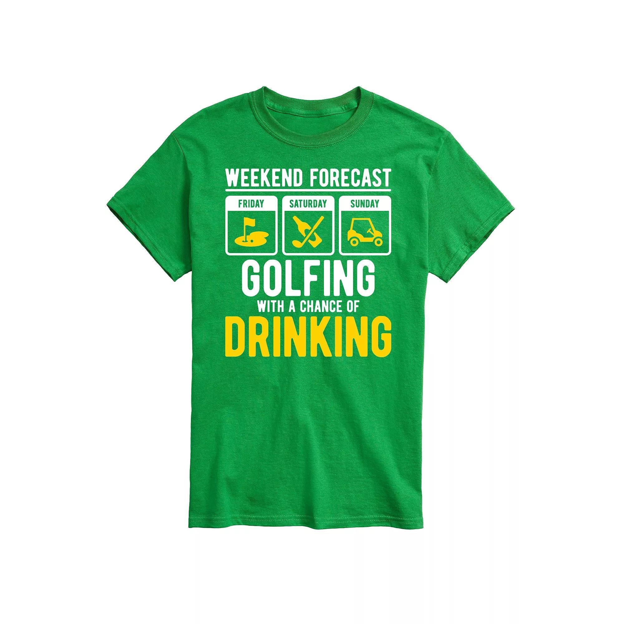 Mens Weekend Forecast Golfing Graphic Tee Product Image