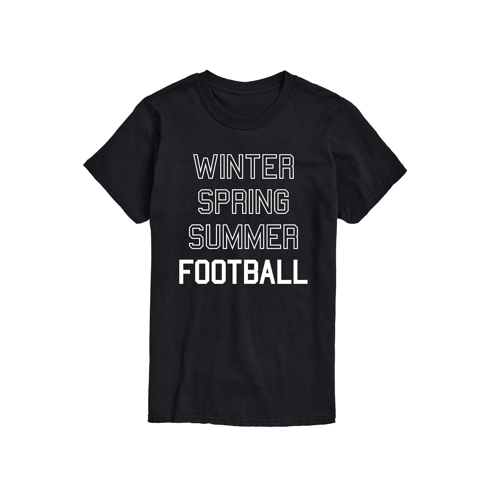 Big & Tall Seasons and Football Tee, Mens Product Image