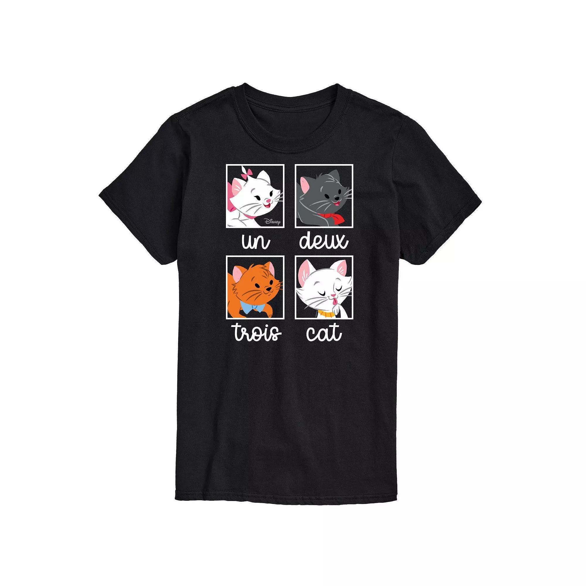 Disneys Cats & Dogs Big & Tall Un Deux Trois Cat Graphic Tee, Mens Product Image