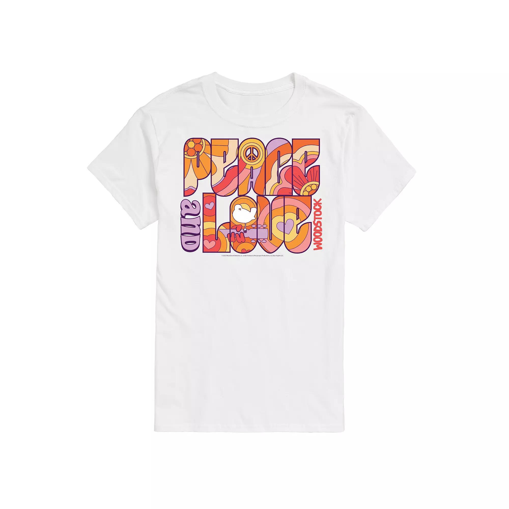 Big & Tall Woodstock Peace And Love Graphic Tee, Mens Product Image