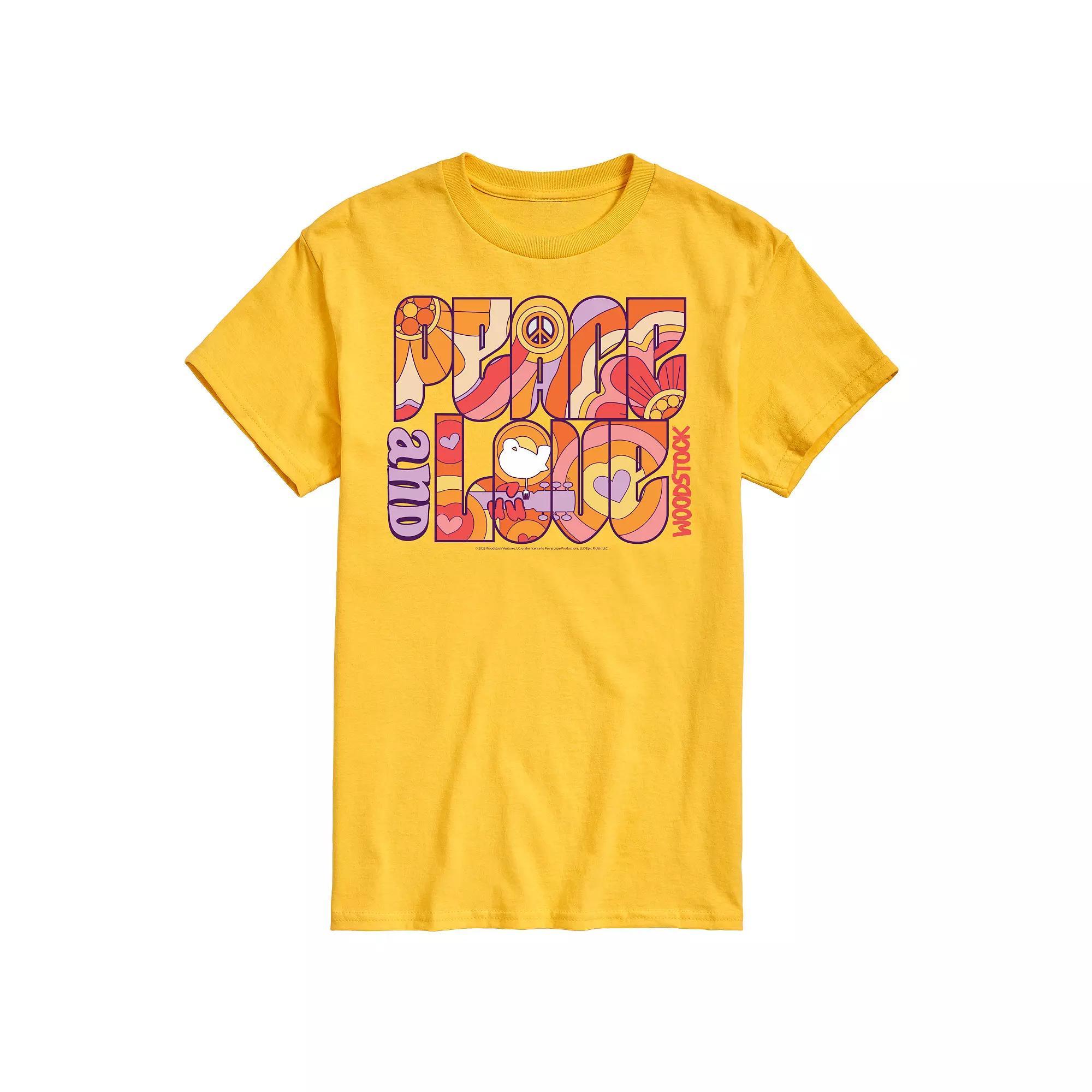 Mens Woodstock Peace And Love Graphic Tee Product Image