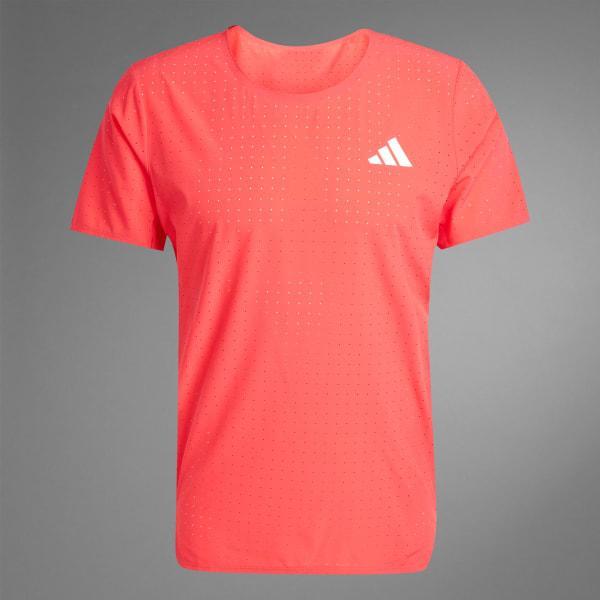 adidas Adizero Running Tee Semi Lucid Red XL Mens Product Image
