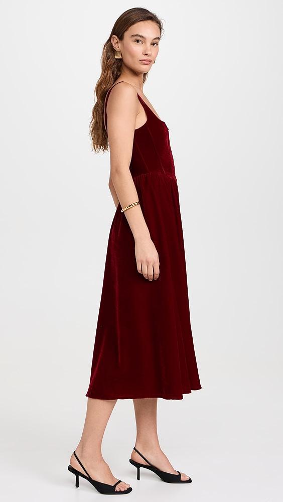 WAYF Bustier Velvet Midi Dress | Shopbop Product Image