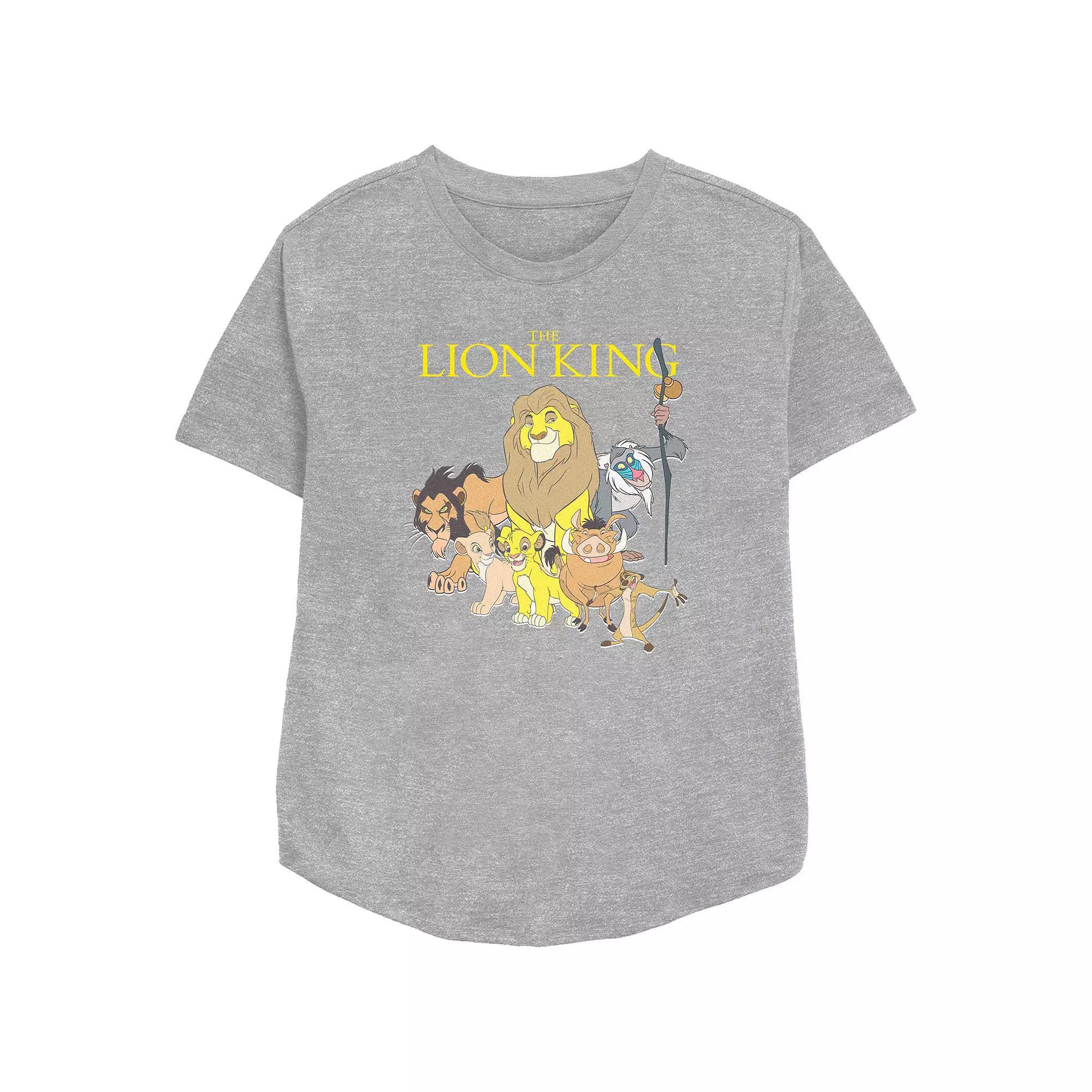 Disney's The Lion King Women's Group Poster Graphic Tee, Size: Small, Grey Gray Product Image