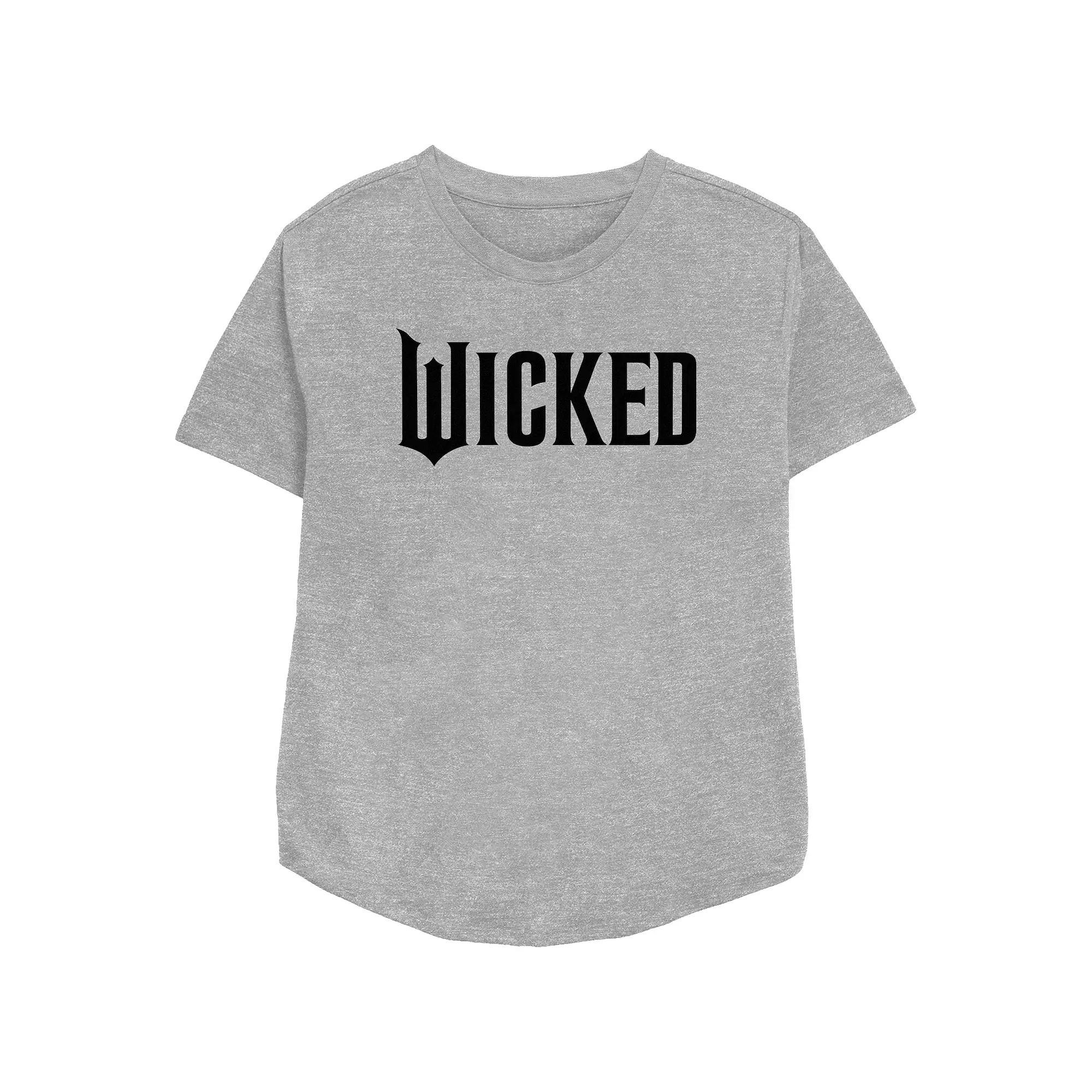 Womens Wicked Logo Relaxed Fit Graphic Tee Athletic Grey Product Image