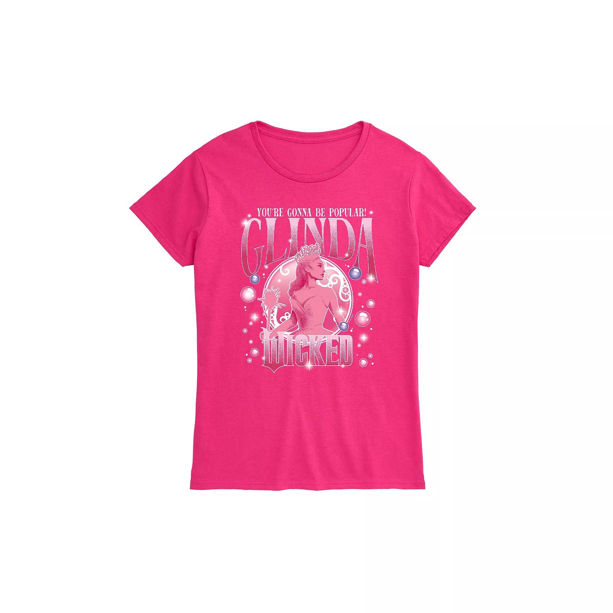Womens Wicked Glinda Popular Graphic Tee Pink Product Image