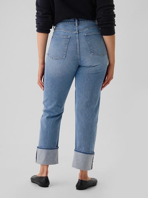 High Rise Cuffed '90s Straight Jeans Product Image