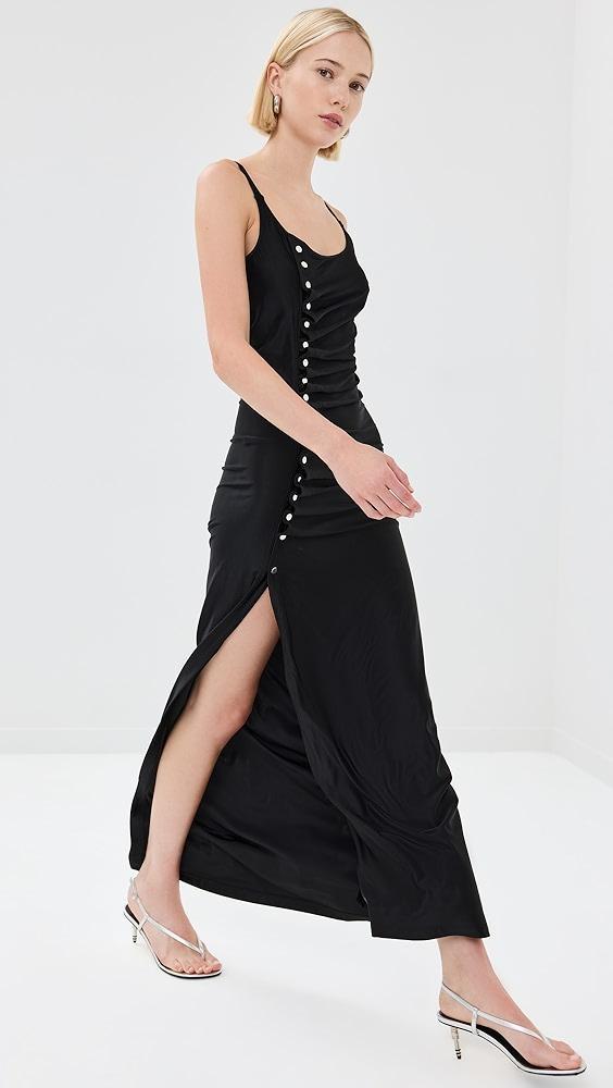 rabanne Black Drape Pression Sleeveless Dress | Shopbop Product Image