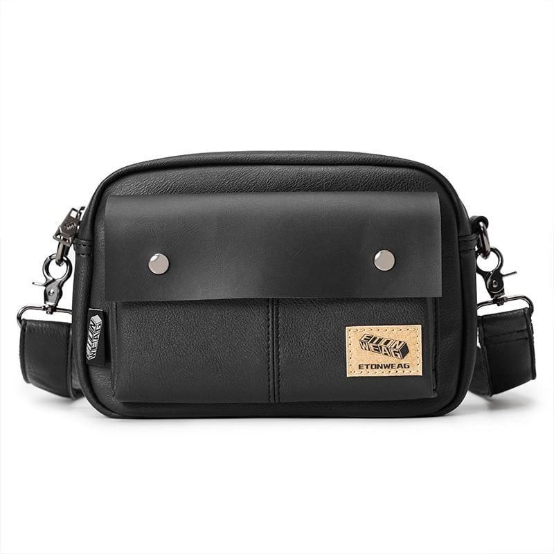 Faux Leather Flap Crossbody Bag Product Image