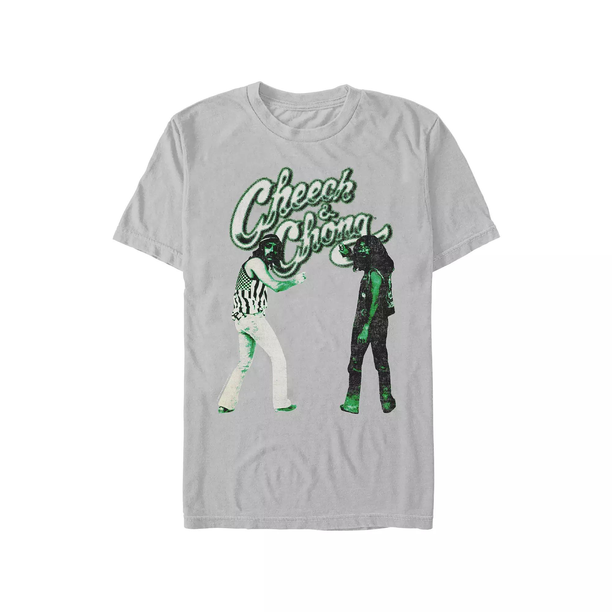 Men's Cheech & Chong Graffiti Logo Graphic Tee, Size: Medium, Silver Product Image