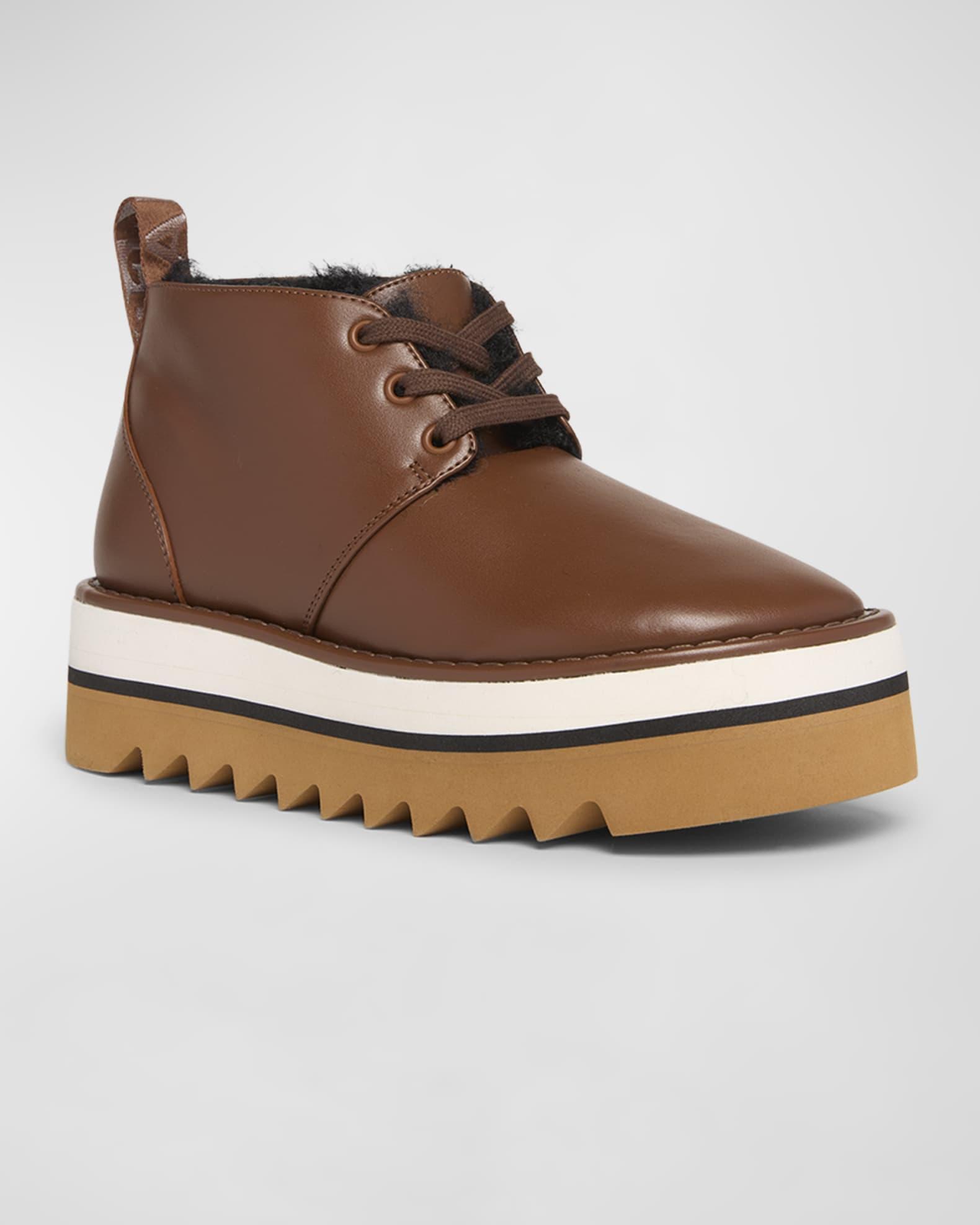 Sneakelyse Vegan Lace-Up Platform Booties Product Image